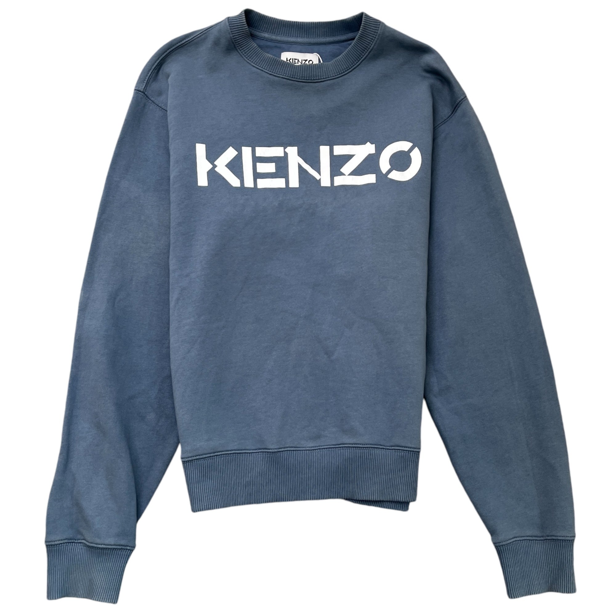 Men's Logo Print Sweatshirt Blue Size XS