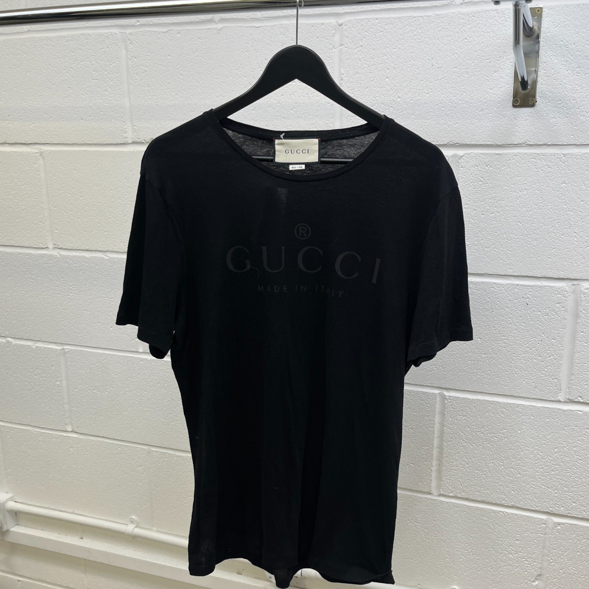 Men's Logo Print T-Shirt Black Size XL