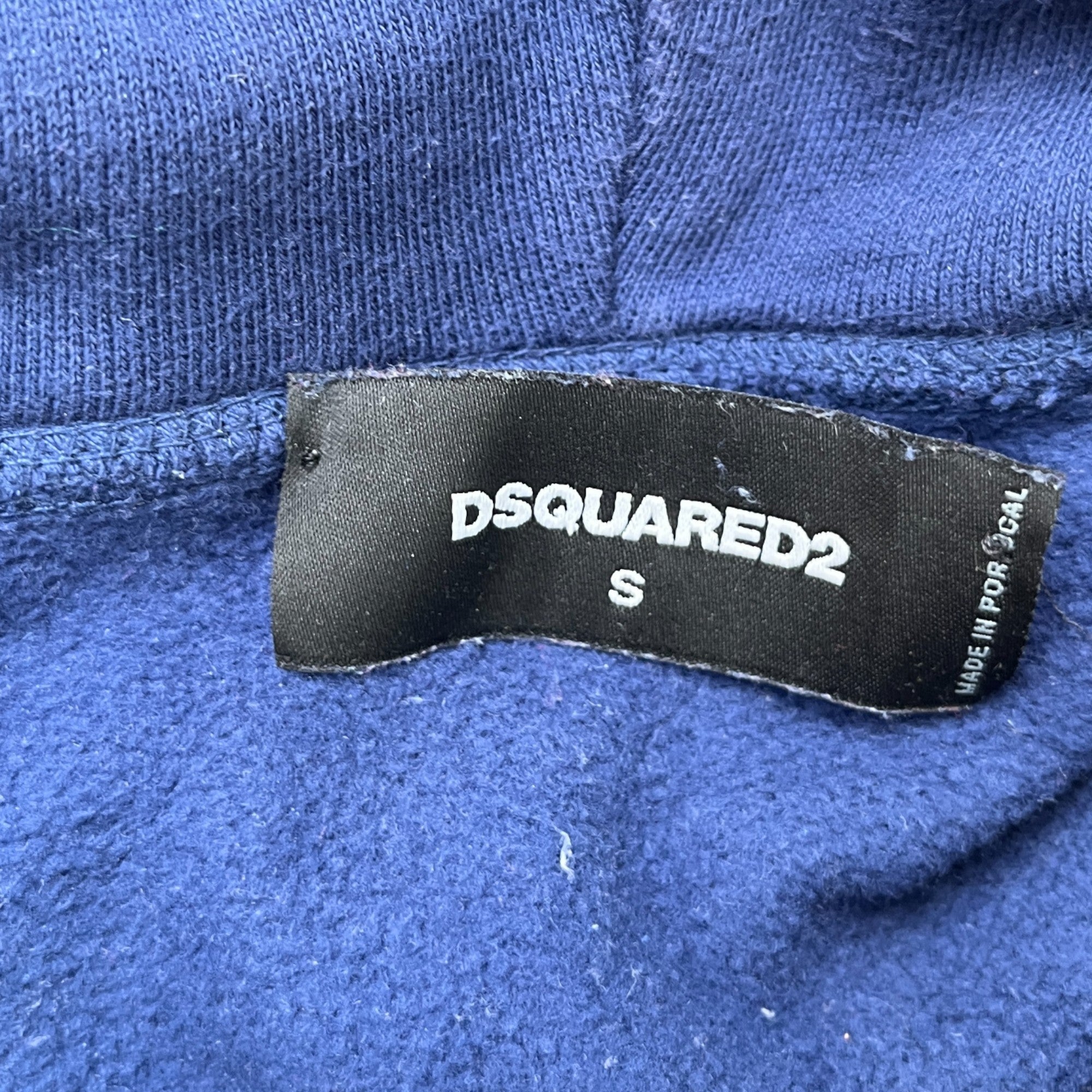 Men's Logo Print Hoodie Blue Size S