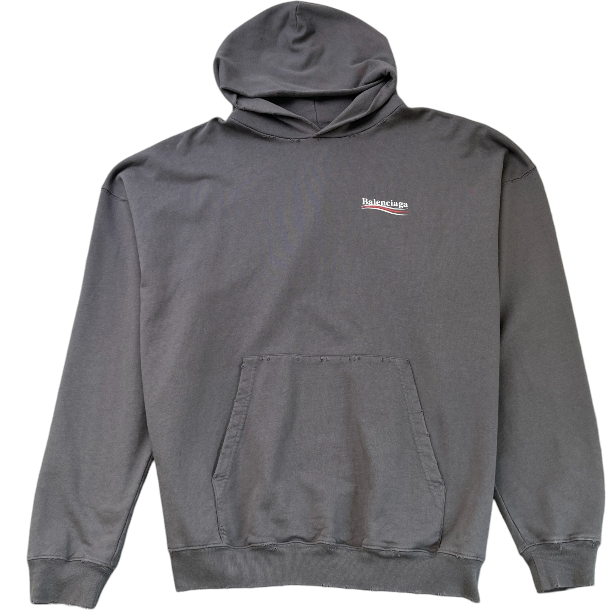 Men's Political Logo Hoodie Grey Size S