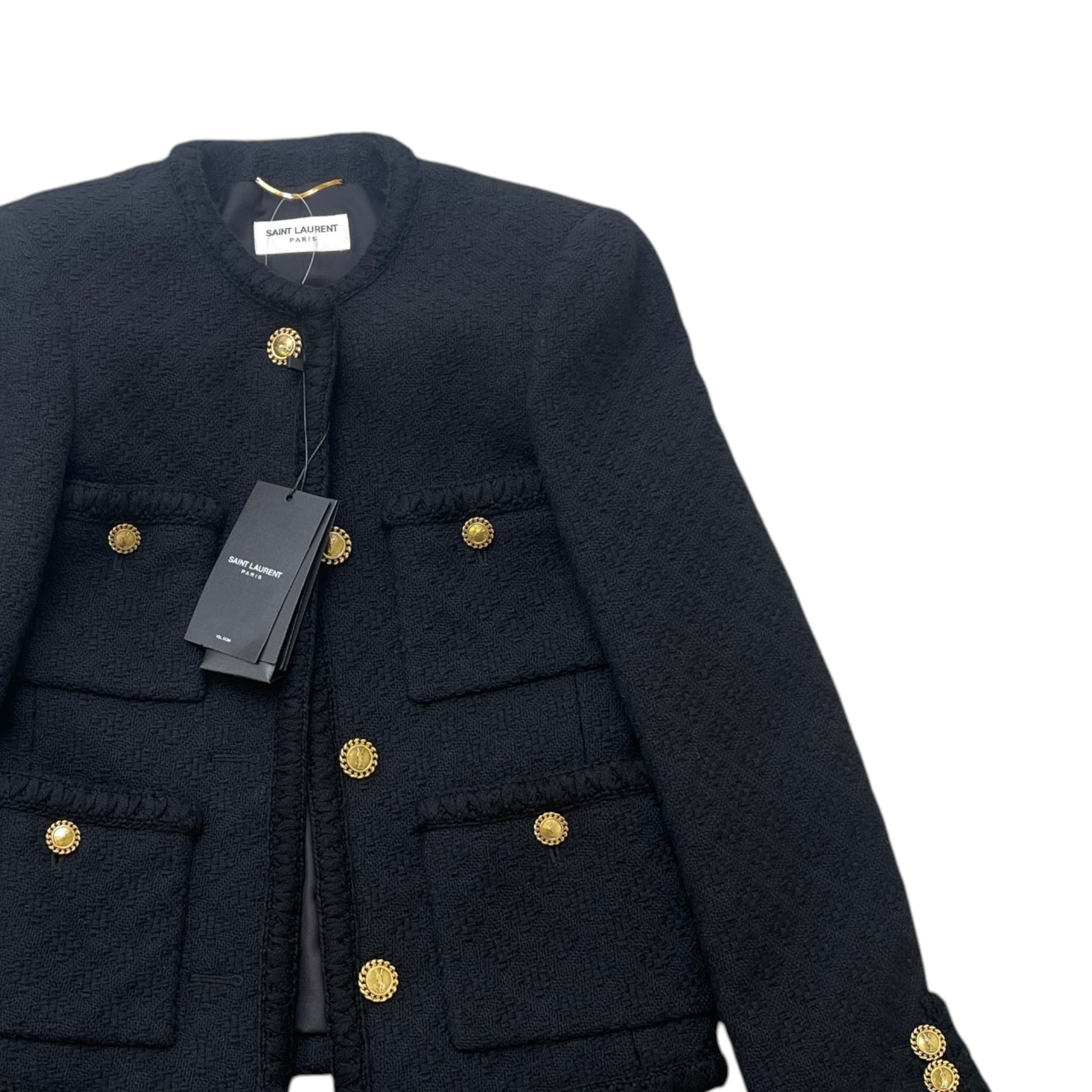 Women's Embossed Buttons Diamant Blazer Jacket Black Size IT 36 / UK 4