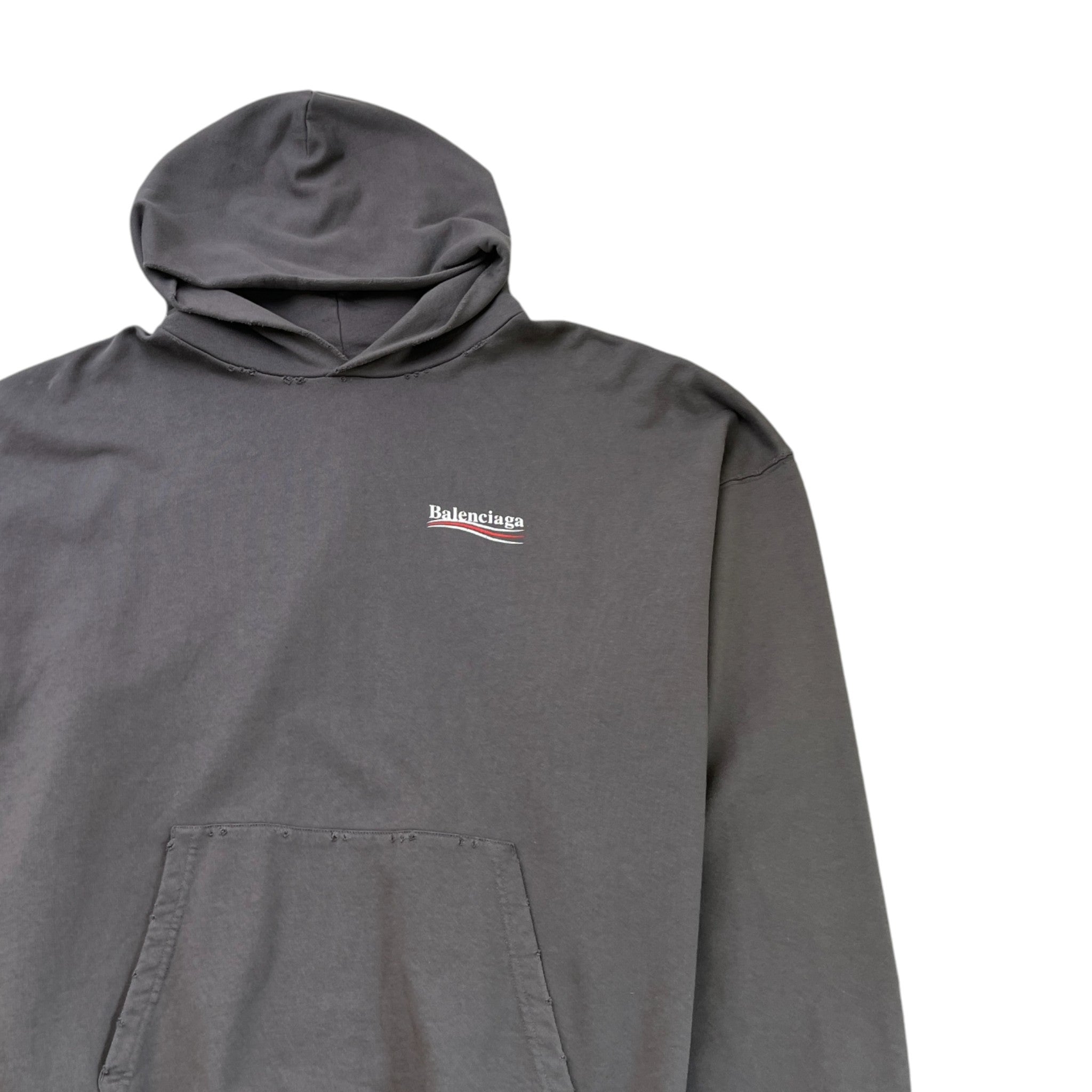 Men's Political Logo Hoodie Grey Size S