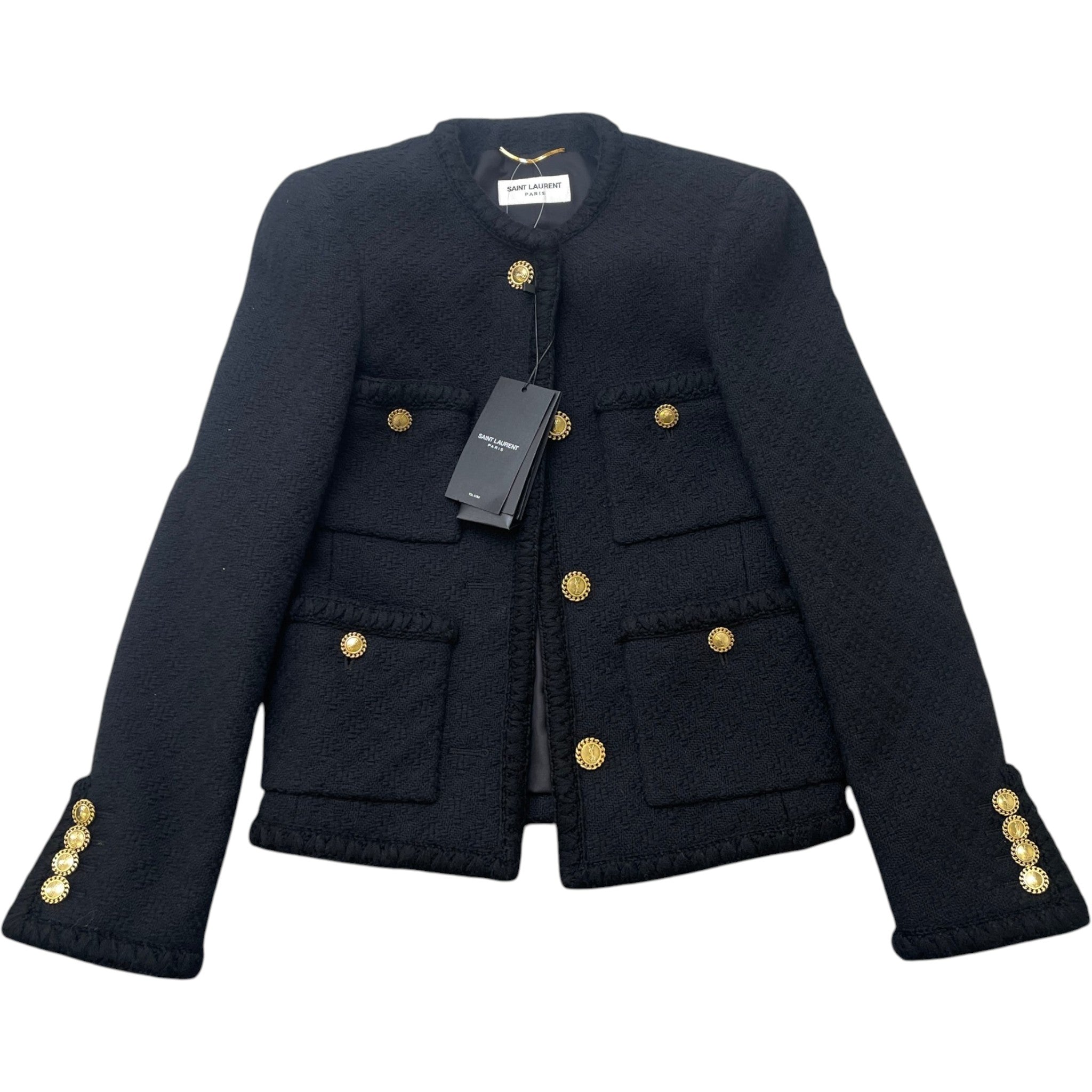 Women's Embossed Buttons Diamant Blazer Jacket Black Size IT 36 / UK 4