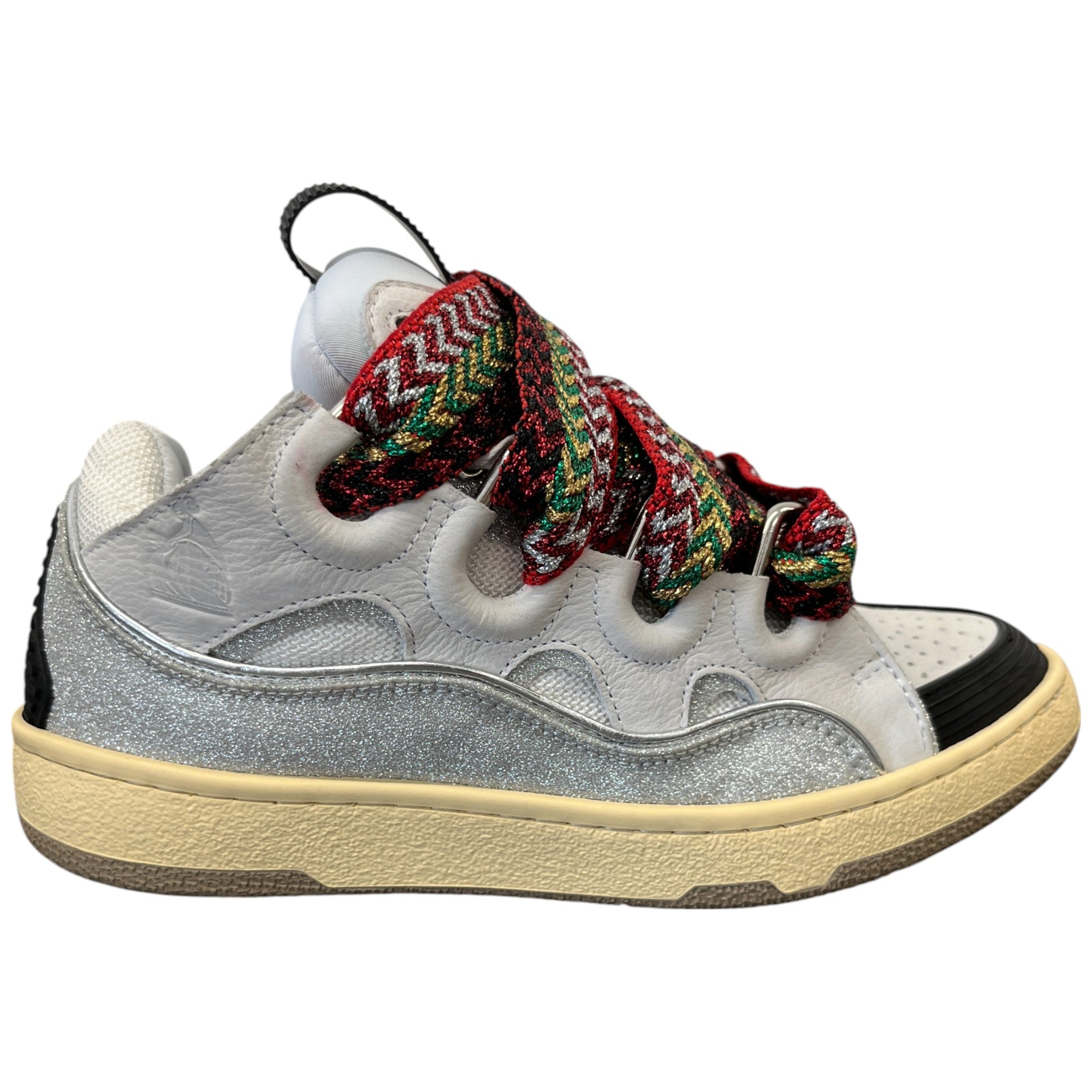 Women's Curb Glitter Low Trainers White Size EU 37 / UK 4