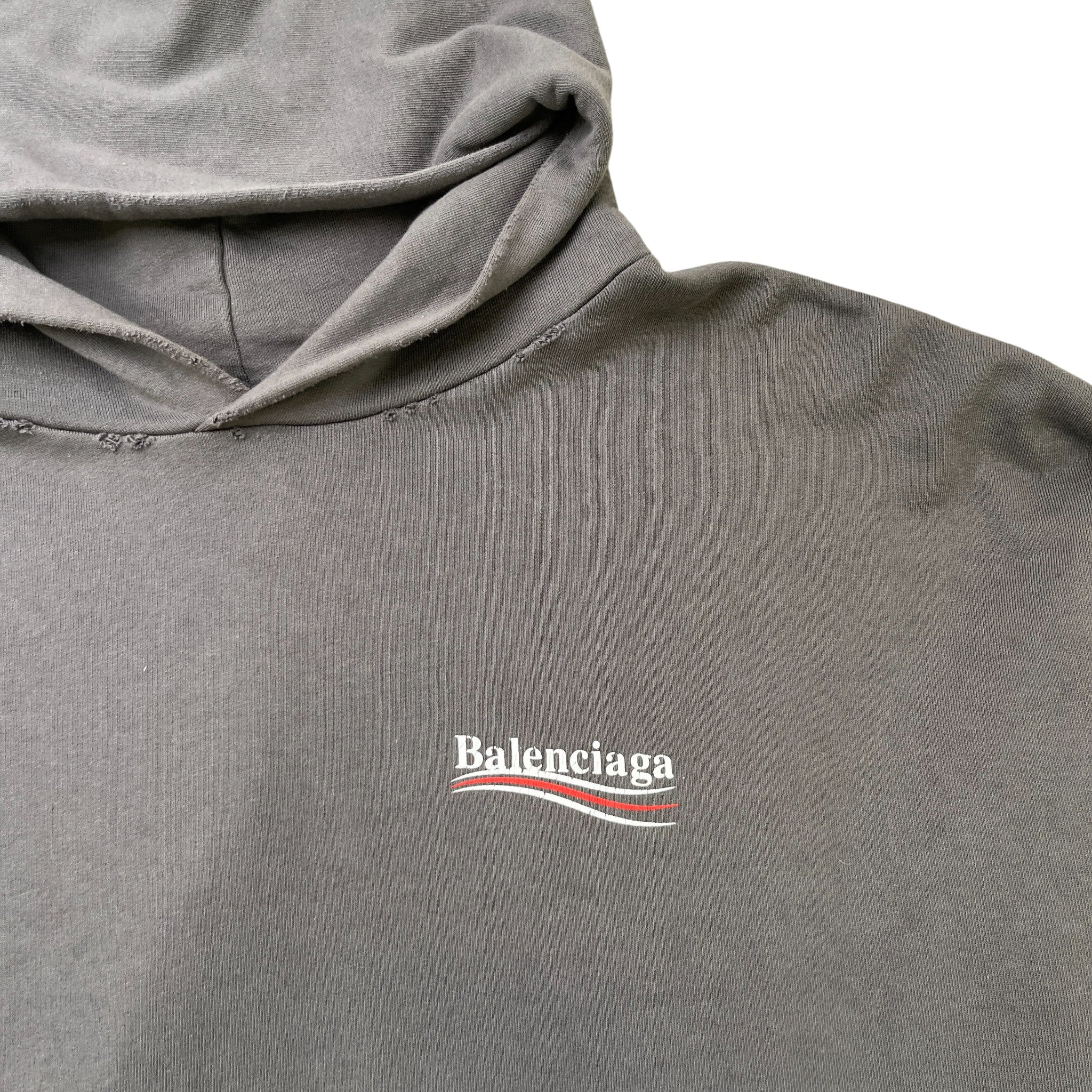 Men's Political Logo Hoodie Grey Size S