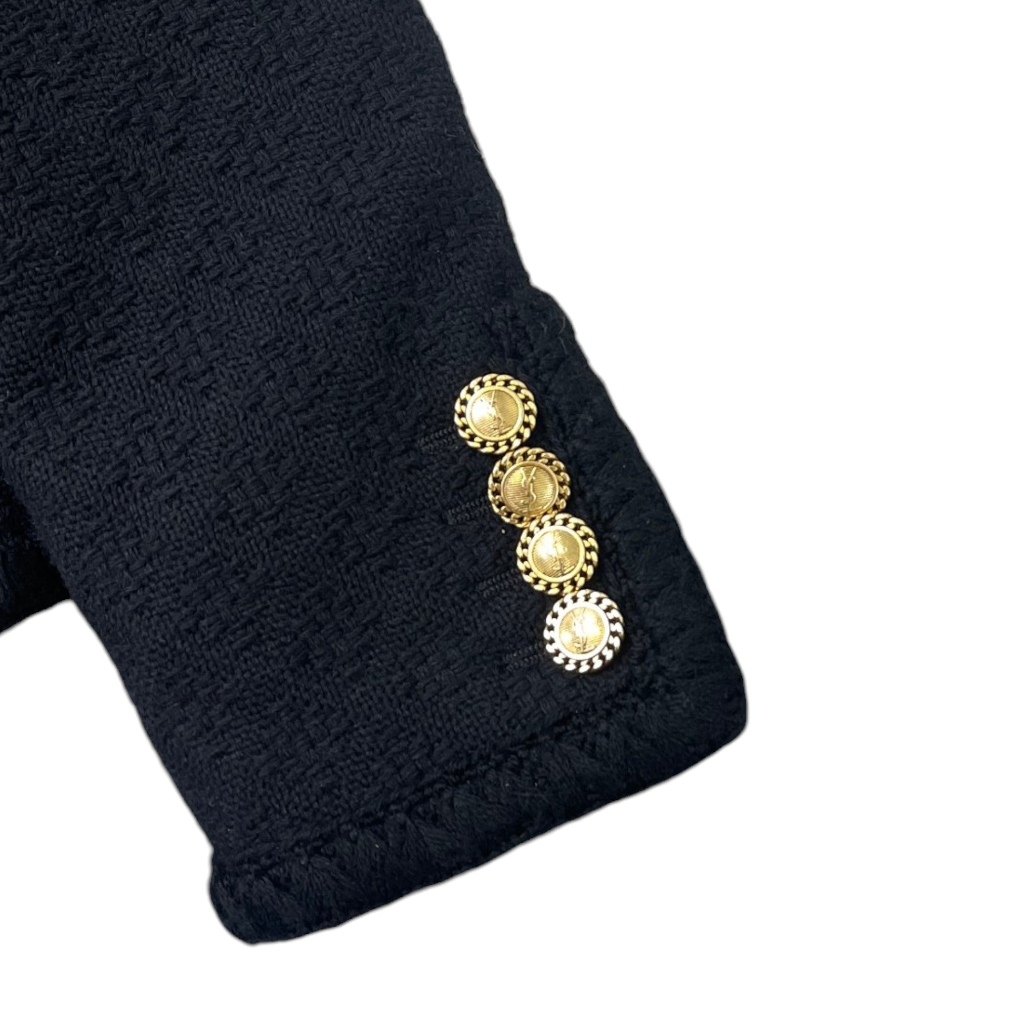 Women's Embossed Buttons Diamant Blazer Jacket Black Size IT 36 / UK 4