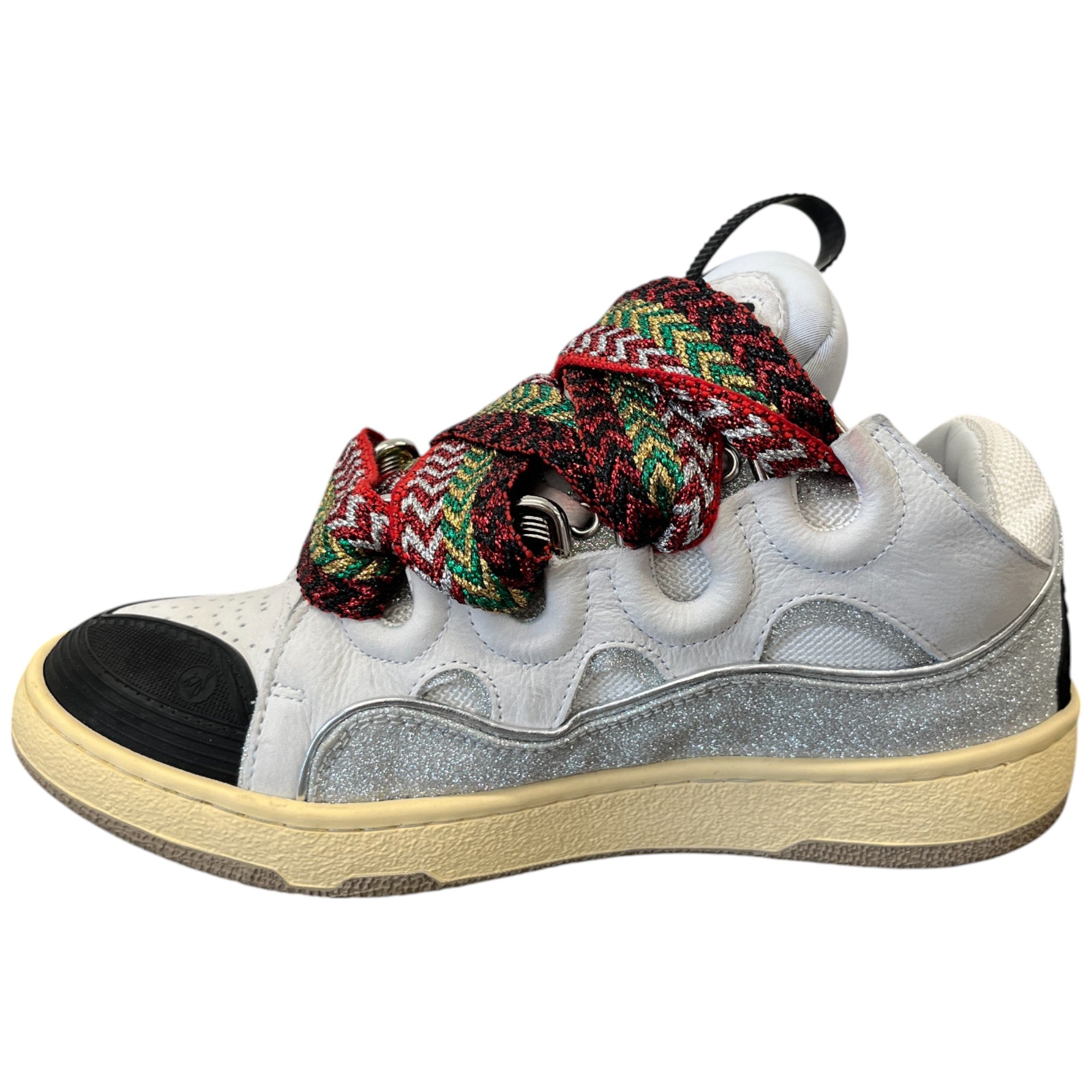 Women's Curb Glitter Low Trainers White Size EU 37 / UK 4