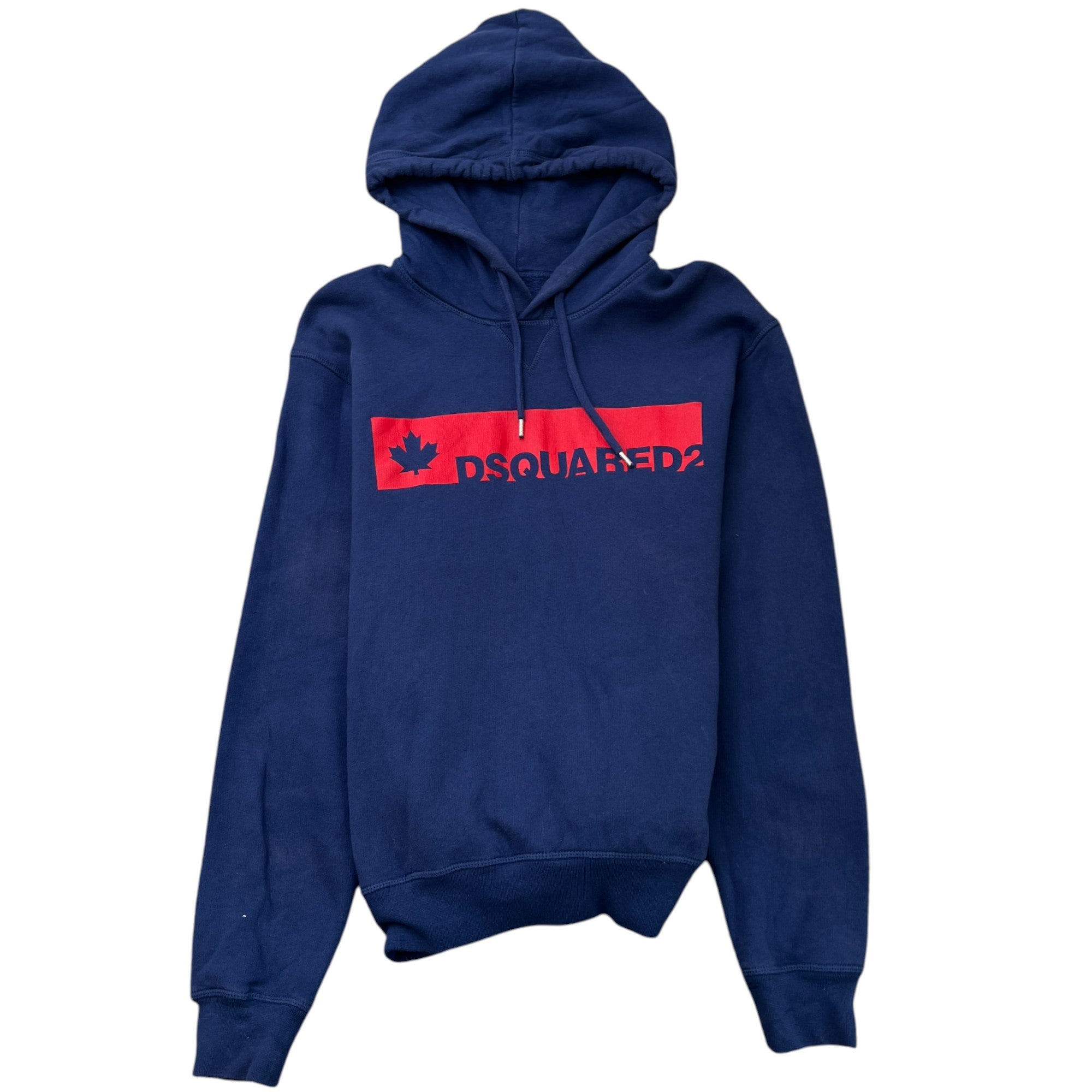 Men's Logo Print Hoodie Blue Size S