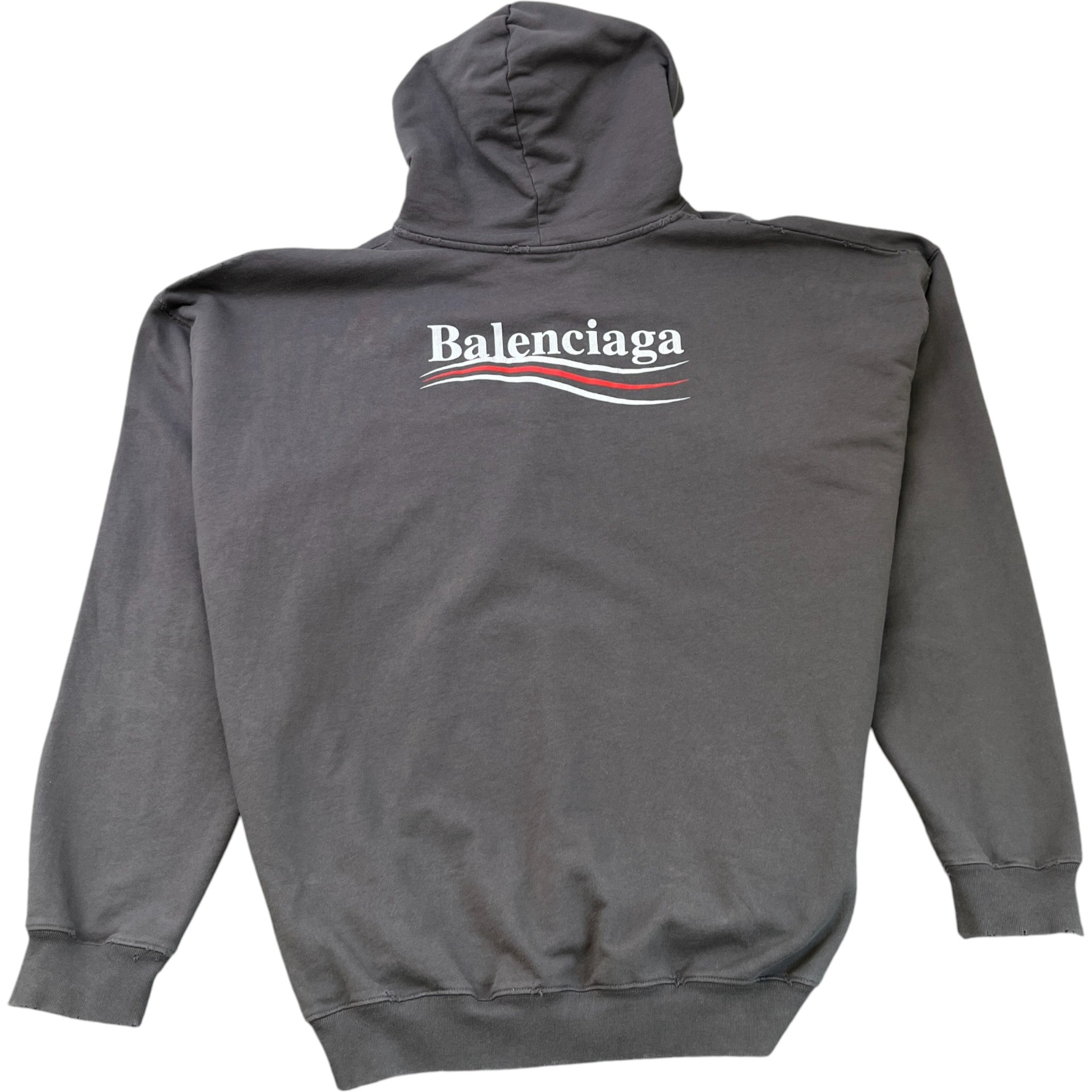 Men's Political Logo Hoodie Grey Size S