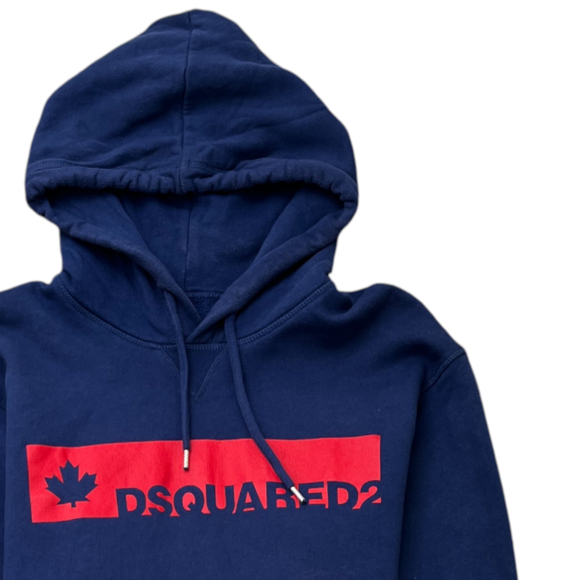 Men's Logo Print Hoodie Blue Size S