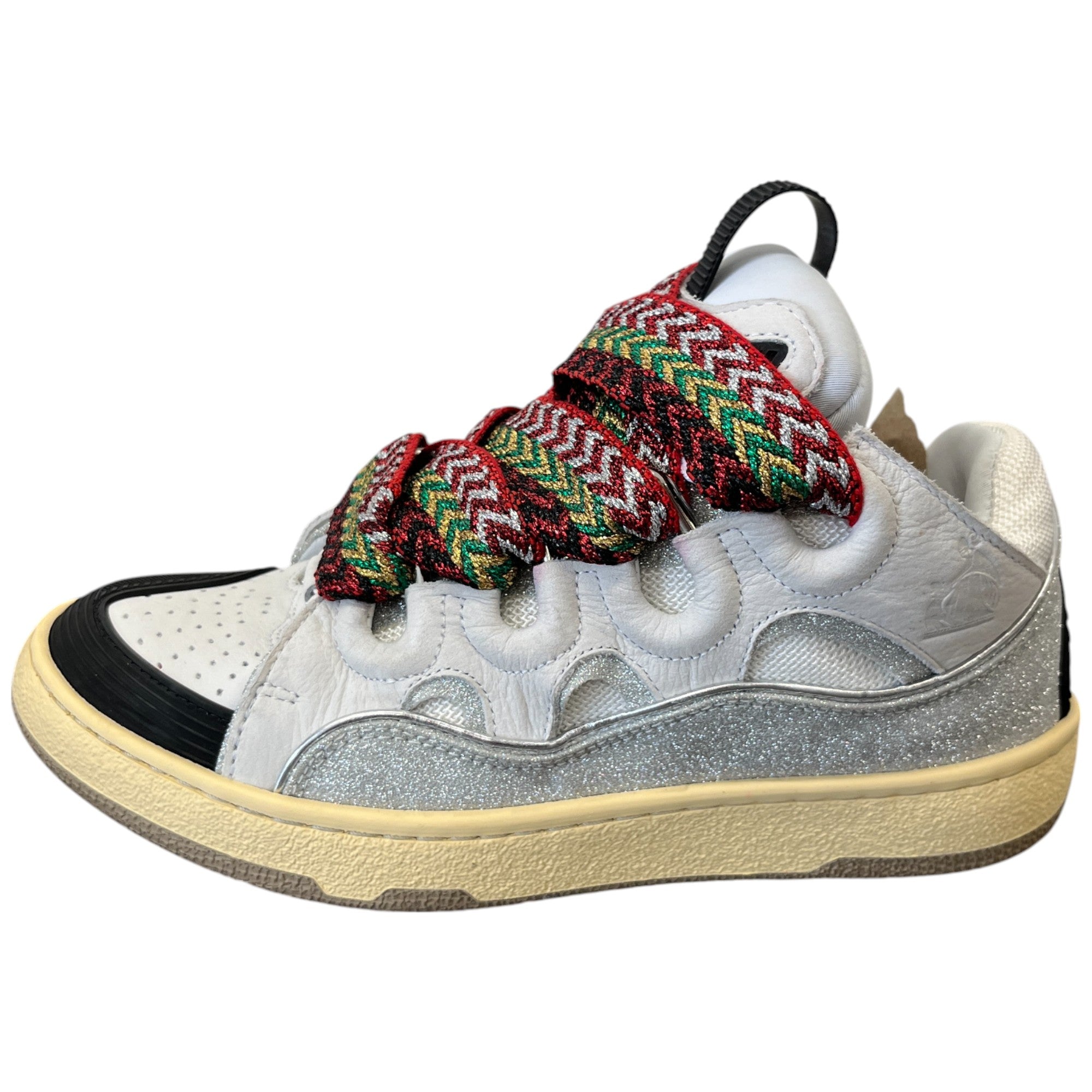 Women's Curb Glitter Low Trainers White Size EU 37 / UK 4