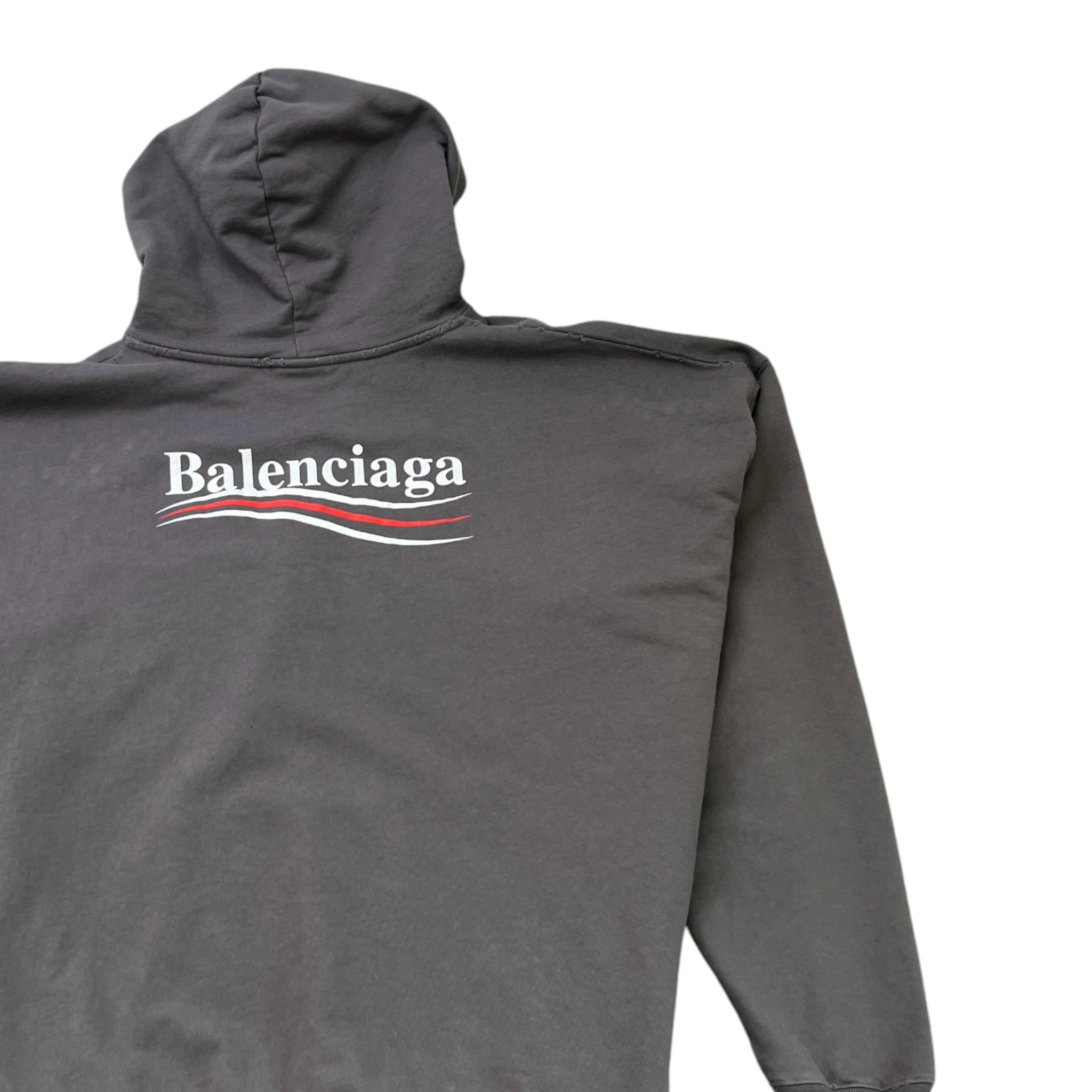 Men's Political Logo Hoodie Grey Size S