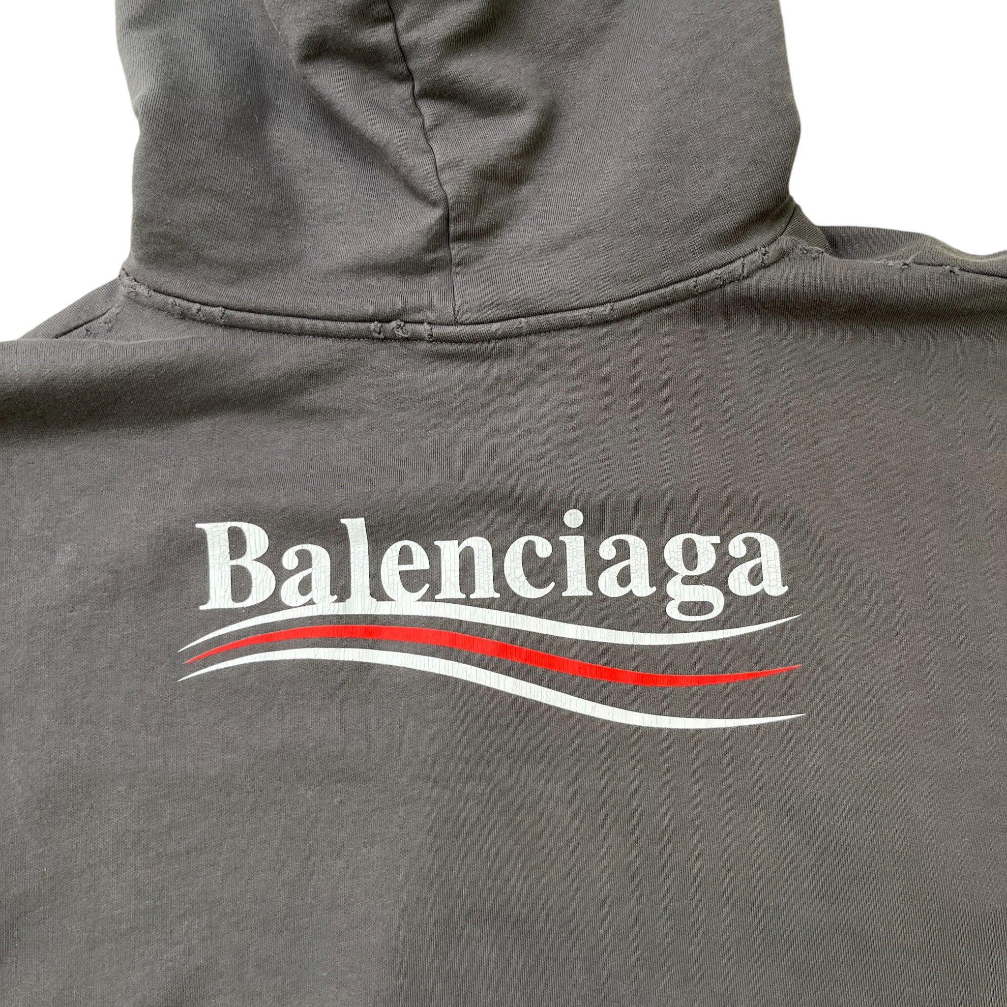 Men's Political Logo Hoodie Grey Size S