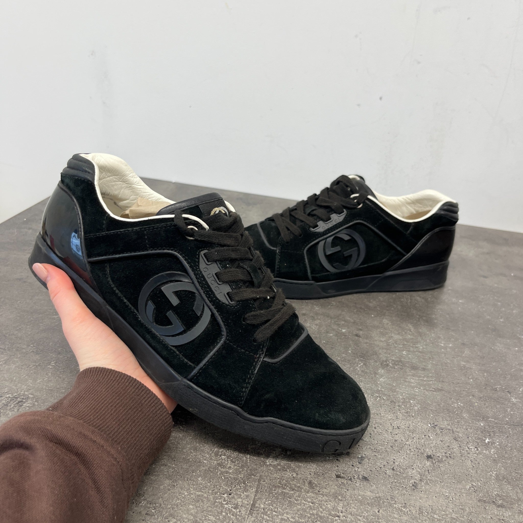 Men's Gg Logo Low Trainers Black Size EU 42 / UK 8