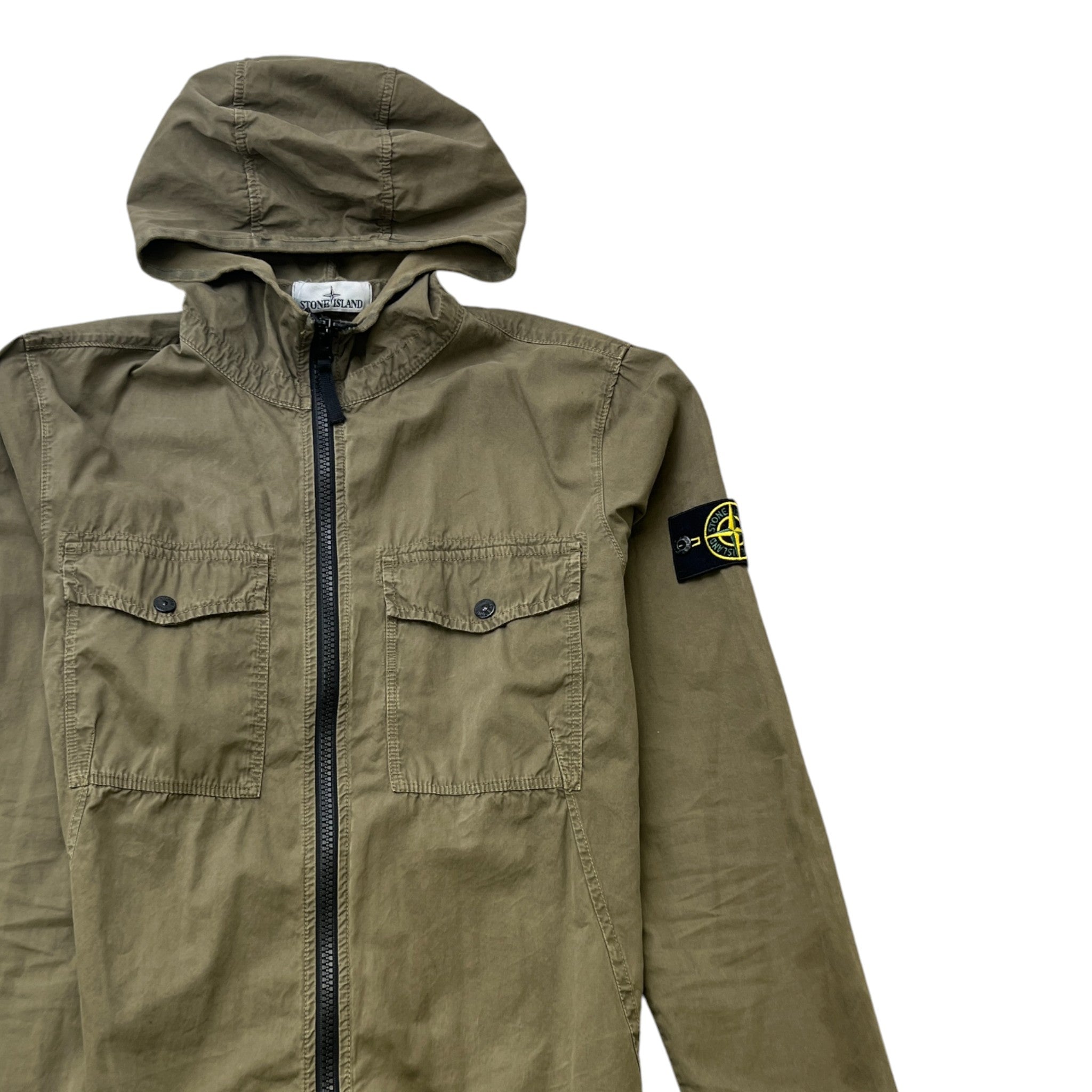 Men's Applique Logo OverShirt Khaki Size M