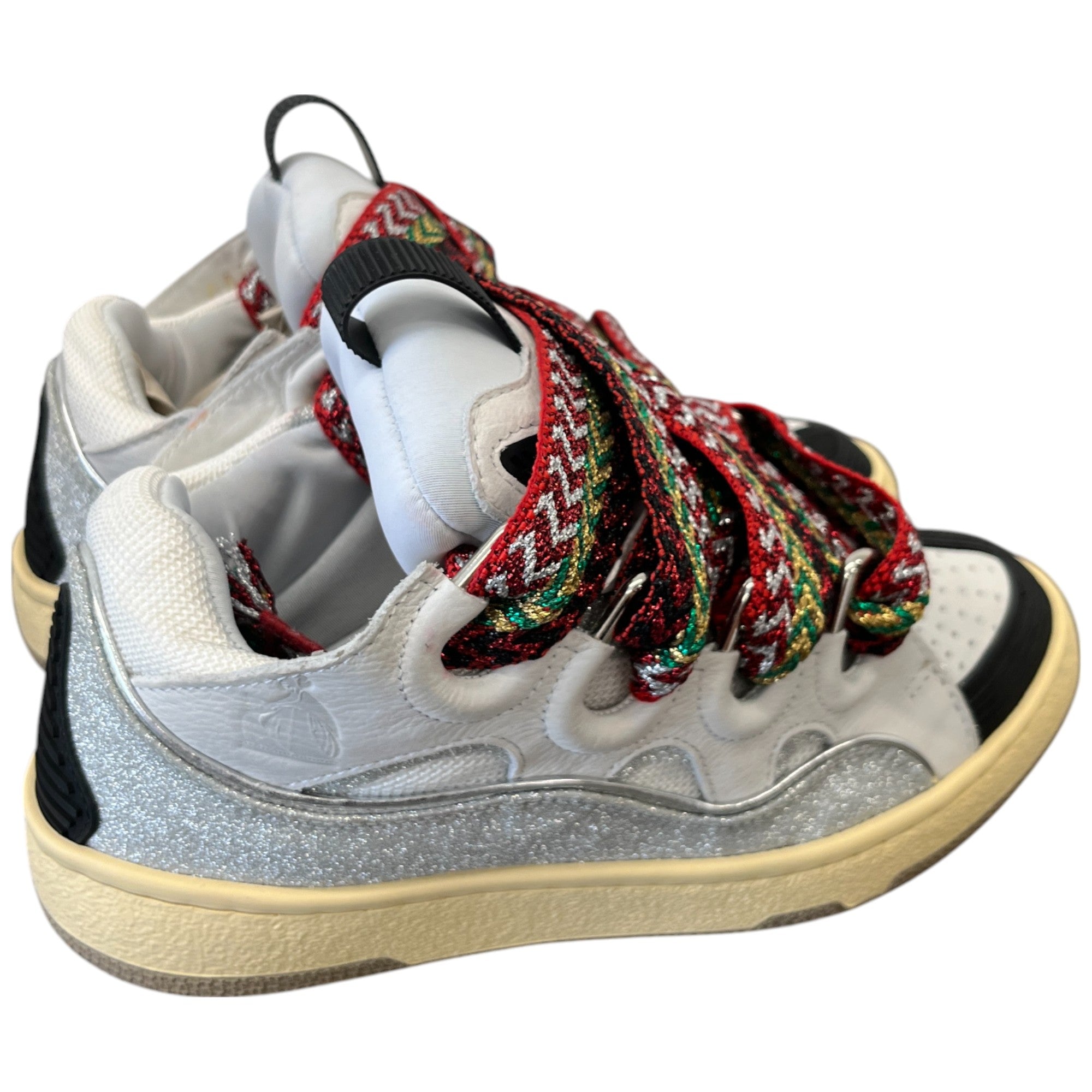 Women's Curb Glitter Low Trainers White Size EU 37 / UK 4