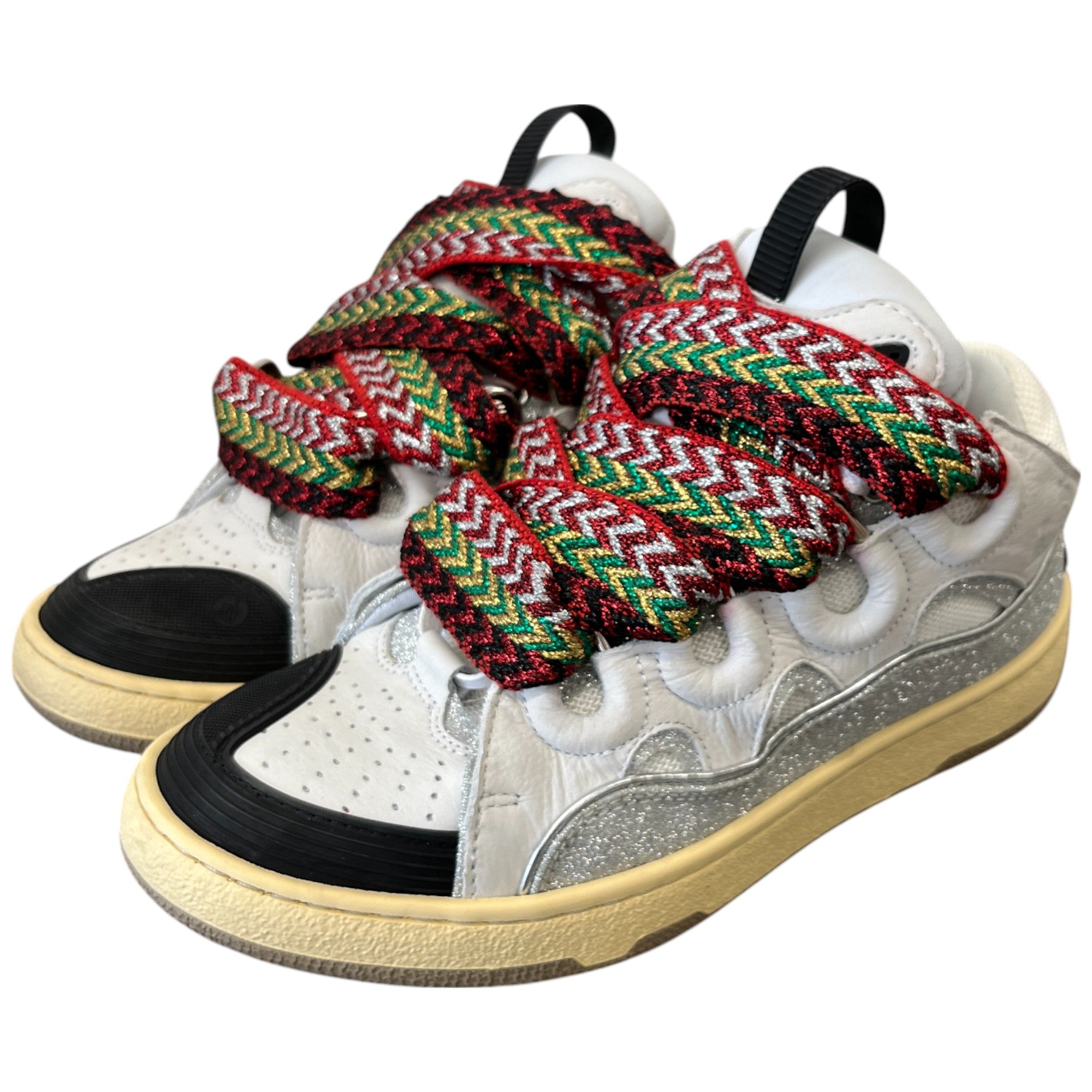 Women's Curb Glitter Low Trainers White Size EU 37 / UK 4