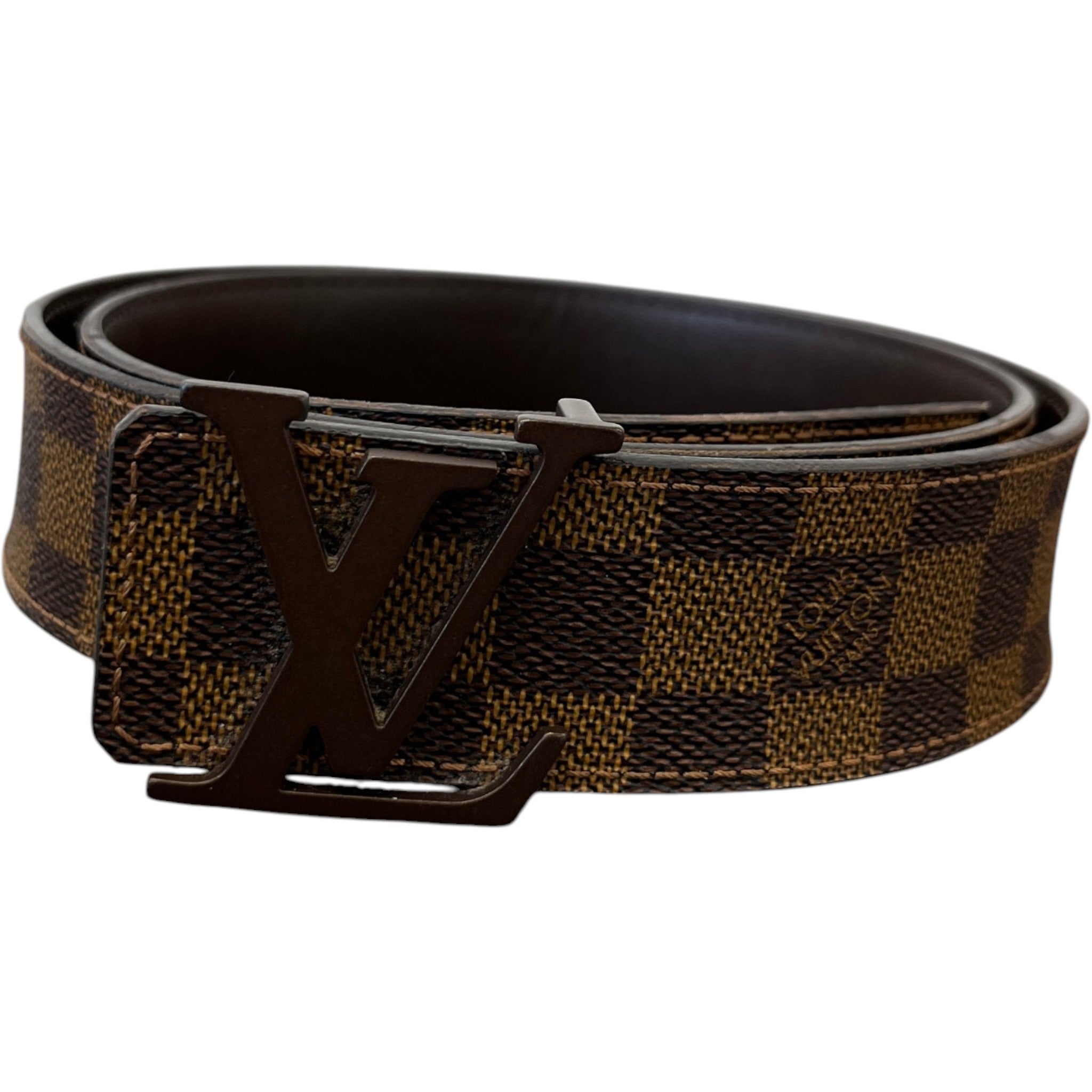 Men's Damier Ebene Belt Brown Size Waist 30"