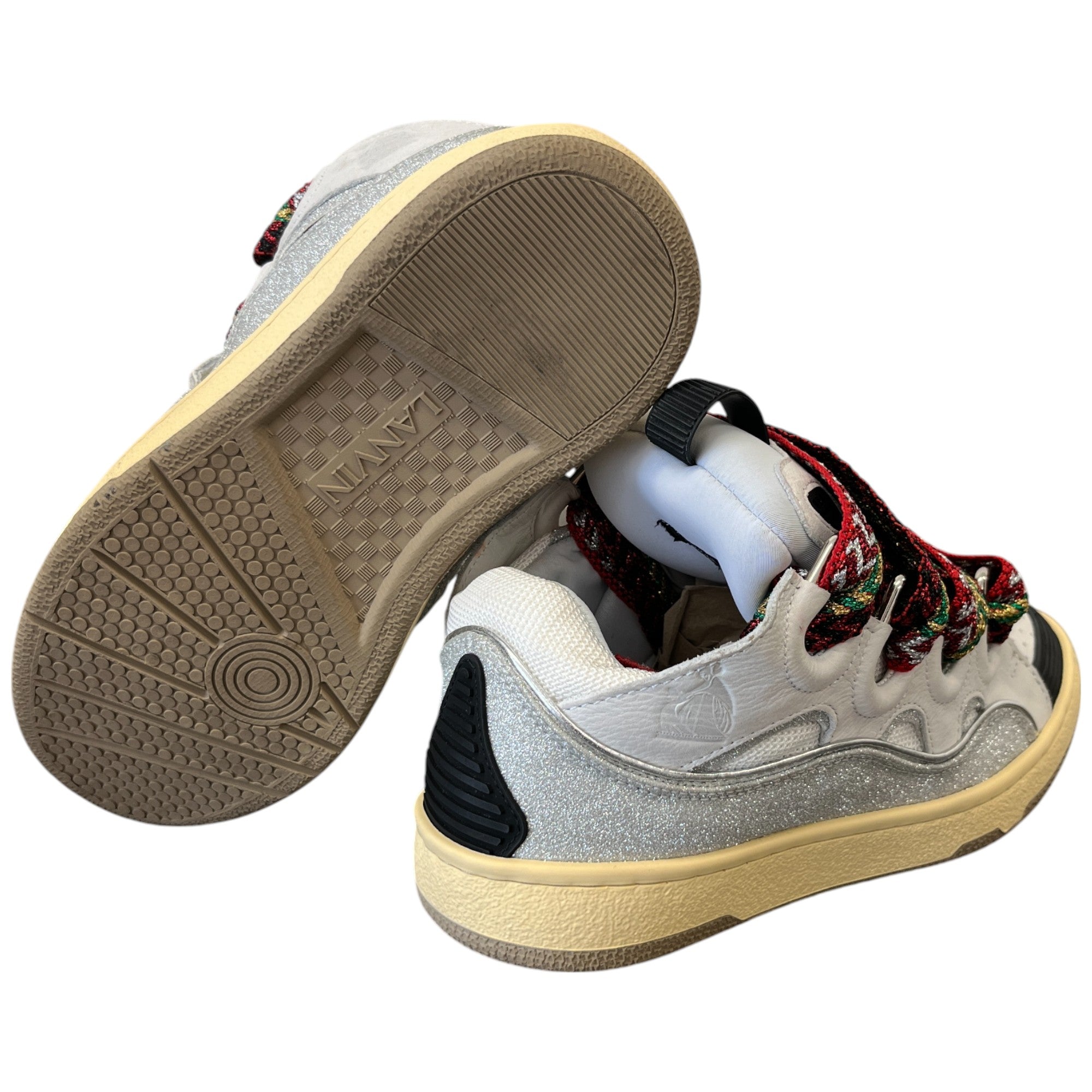 Women's Curb Glitter Low Trainers White Size EU 37 / UK 4