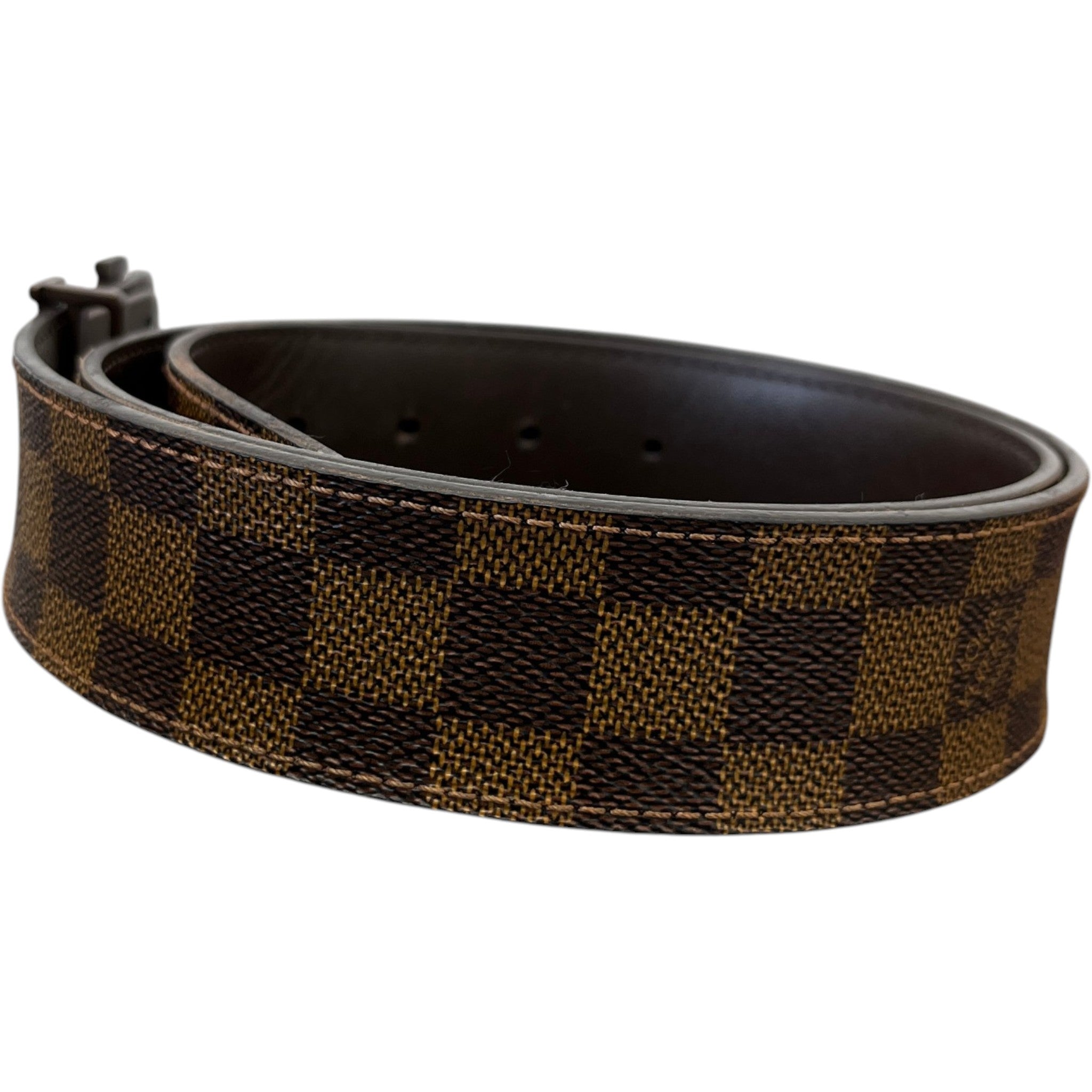 Men's Damier Ebene Belt Brown Size Waist 30"
