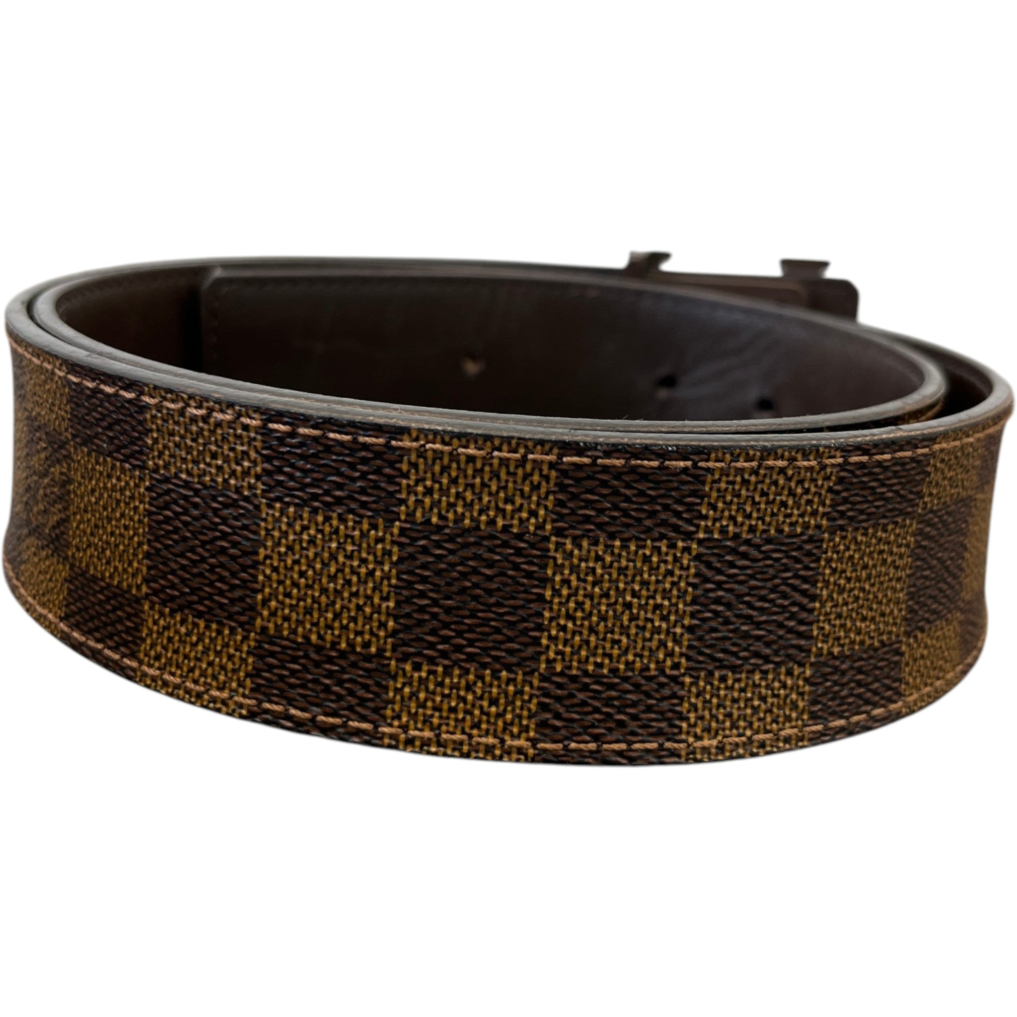Men's Damier Ebene Belt Brown Size Waist 30"