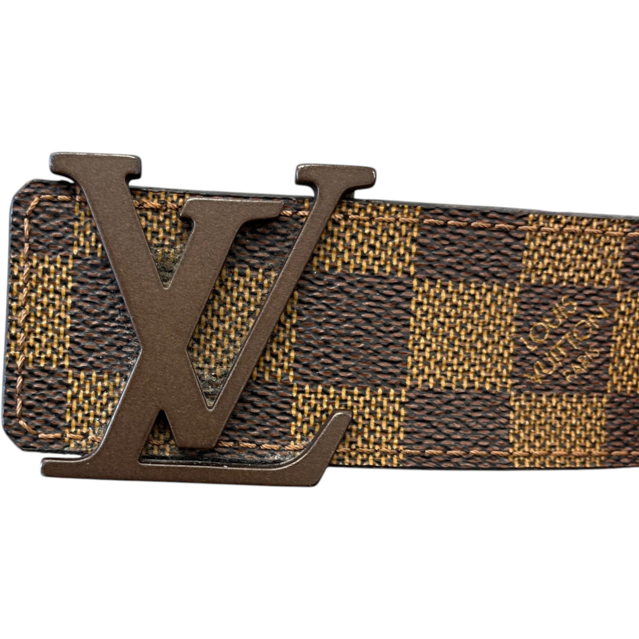 Men's Damier Ebene Belt Brown Size Waist 30"