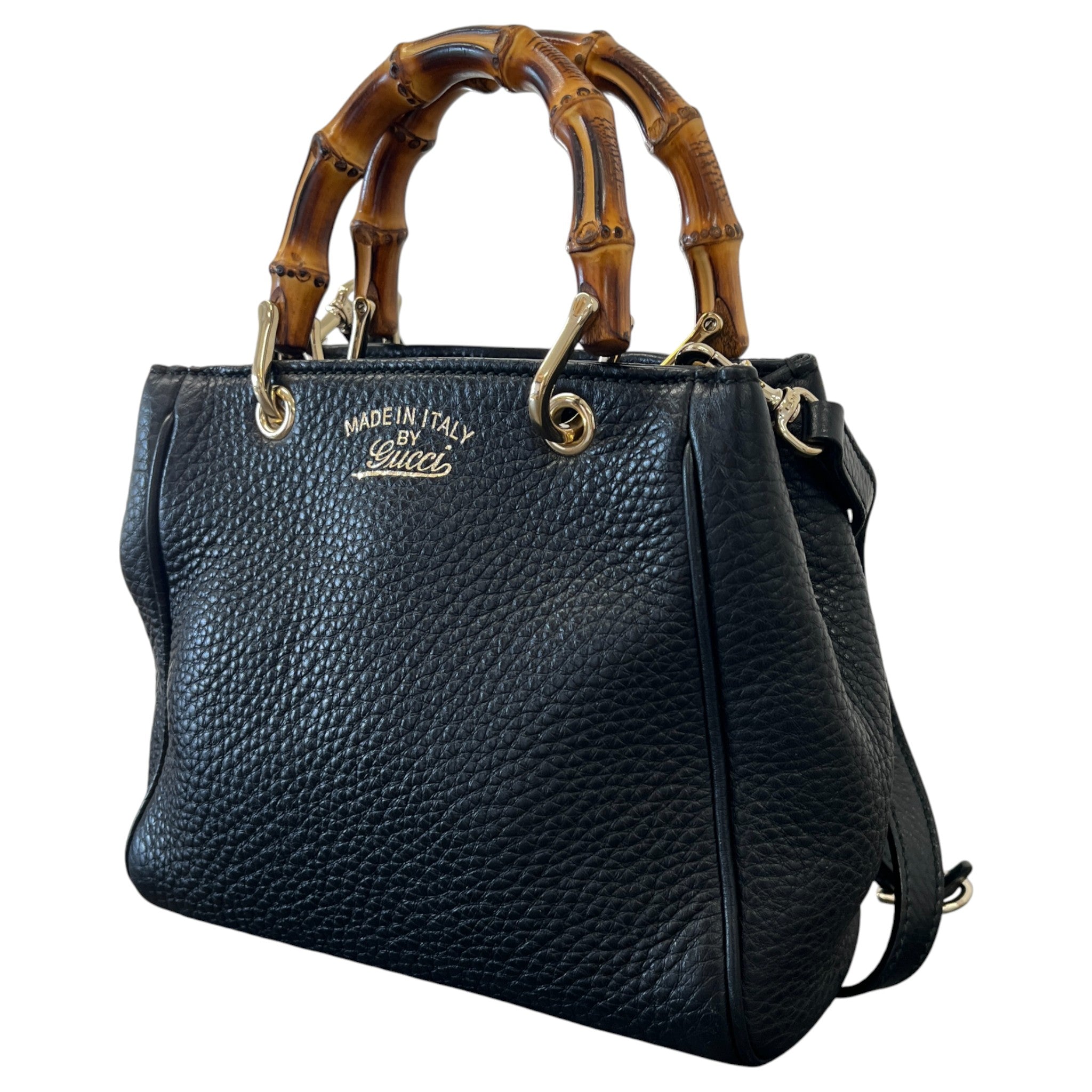 Women's Small Bamboo Shopper Bag Black