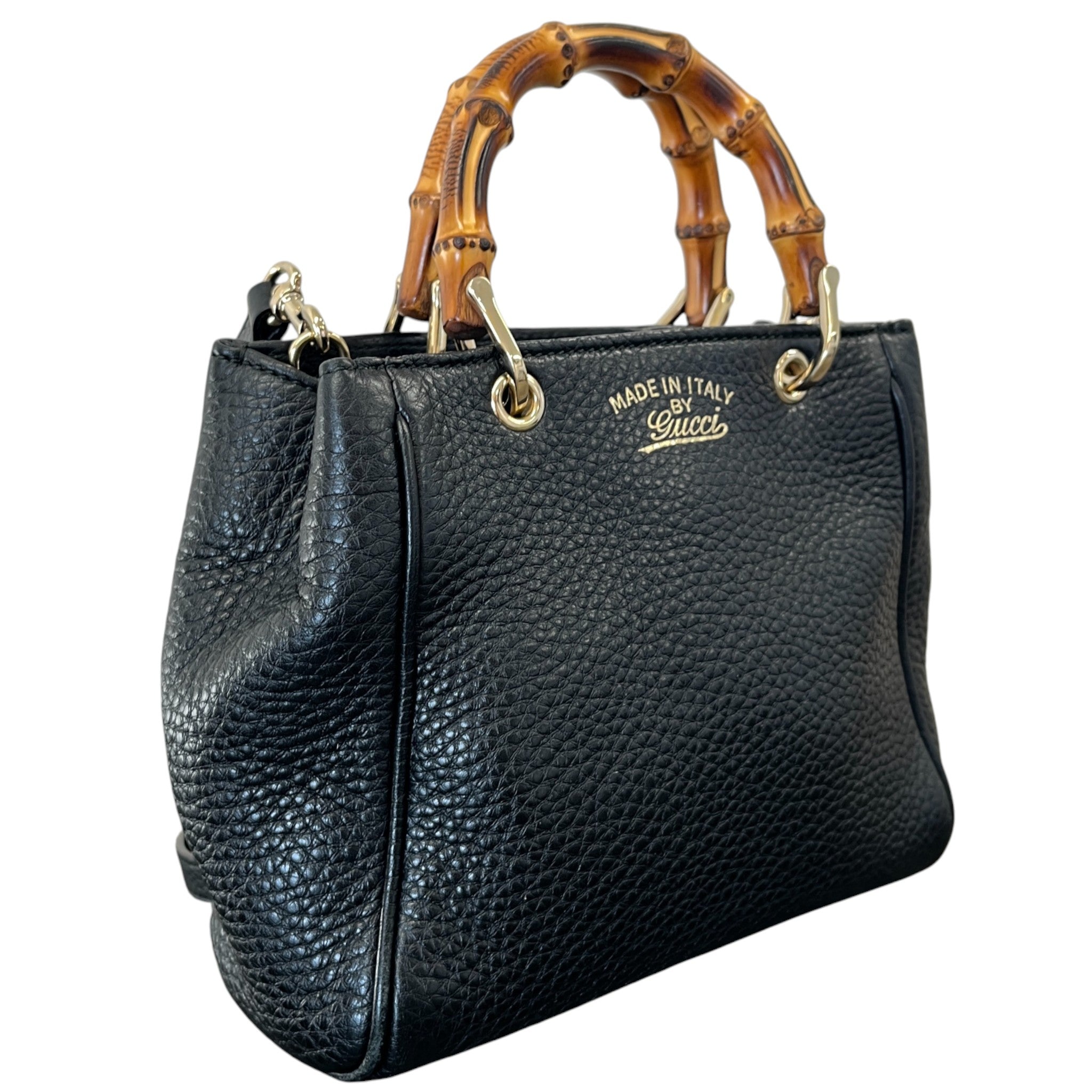 Women's Small Bamboo Shopper Bag Black