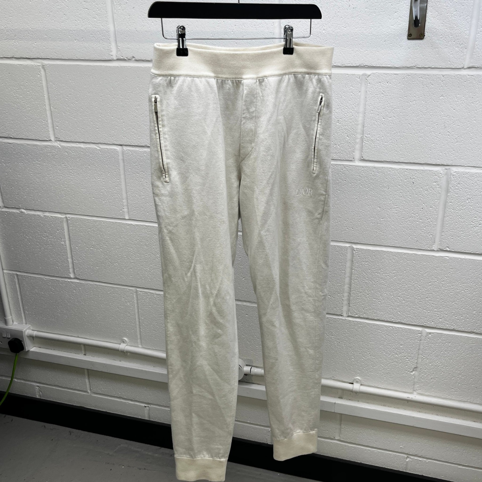 Men's Embroidered Logo Joggers Cream Size M