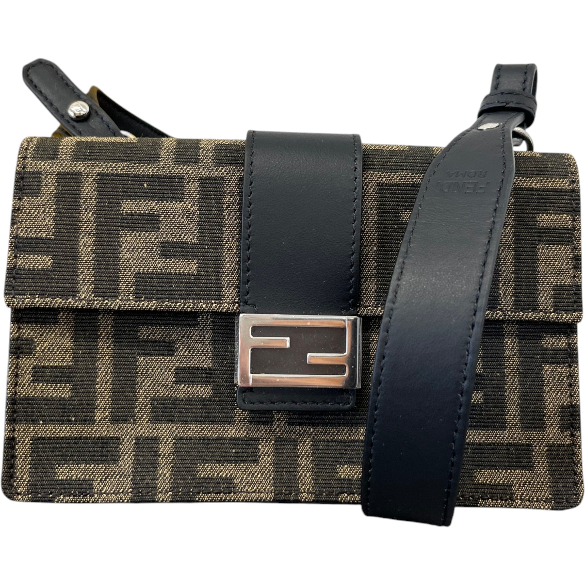 Women's Ff Jacquard Crossbody Bag Brown