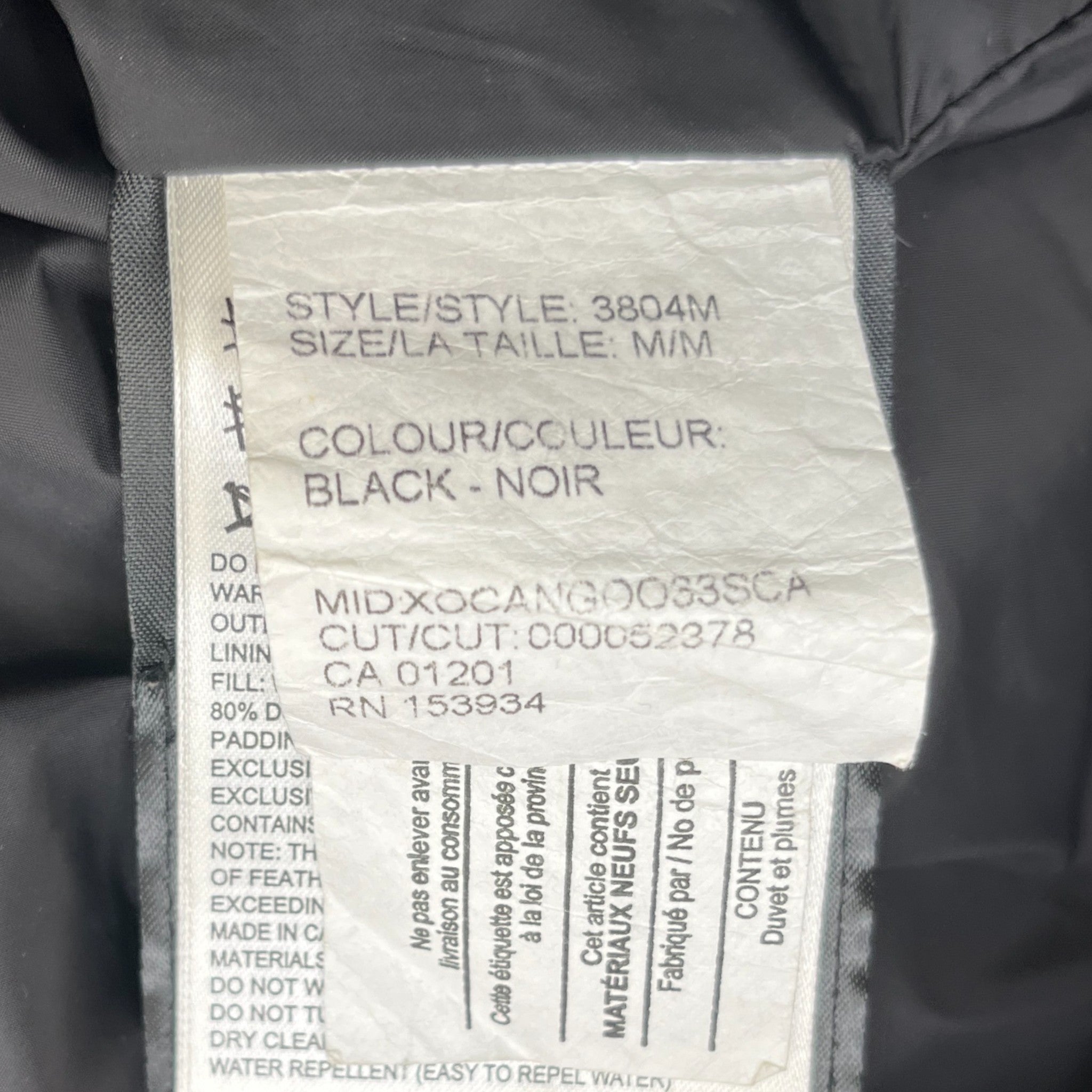 Men's Macmillan Down Jacket Black Size M