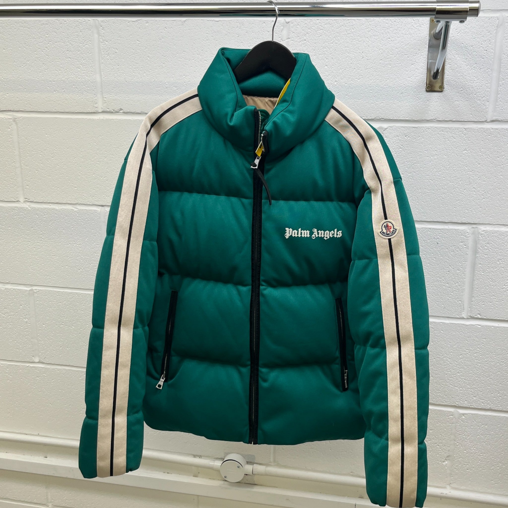 Men's X Palm Angels Rodman Down Jacket Green Size 1 / S