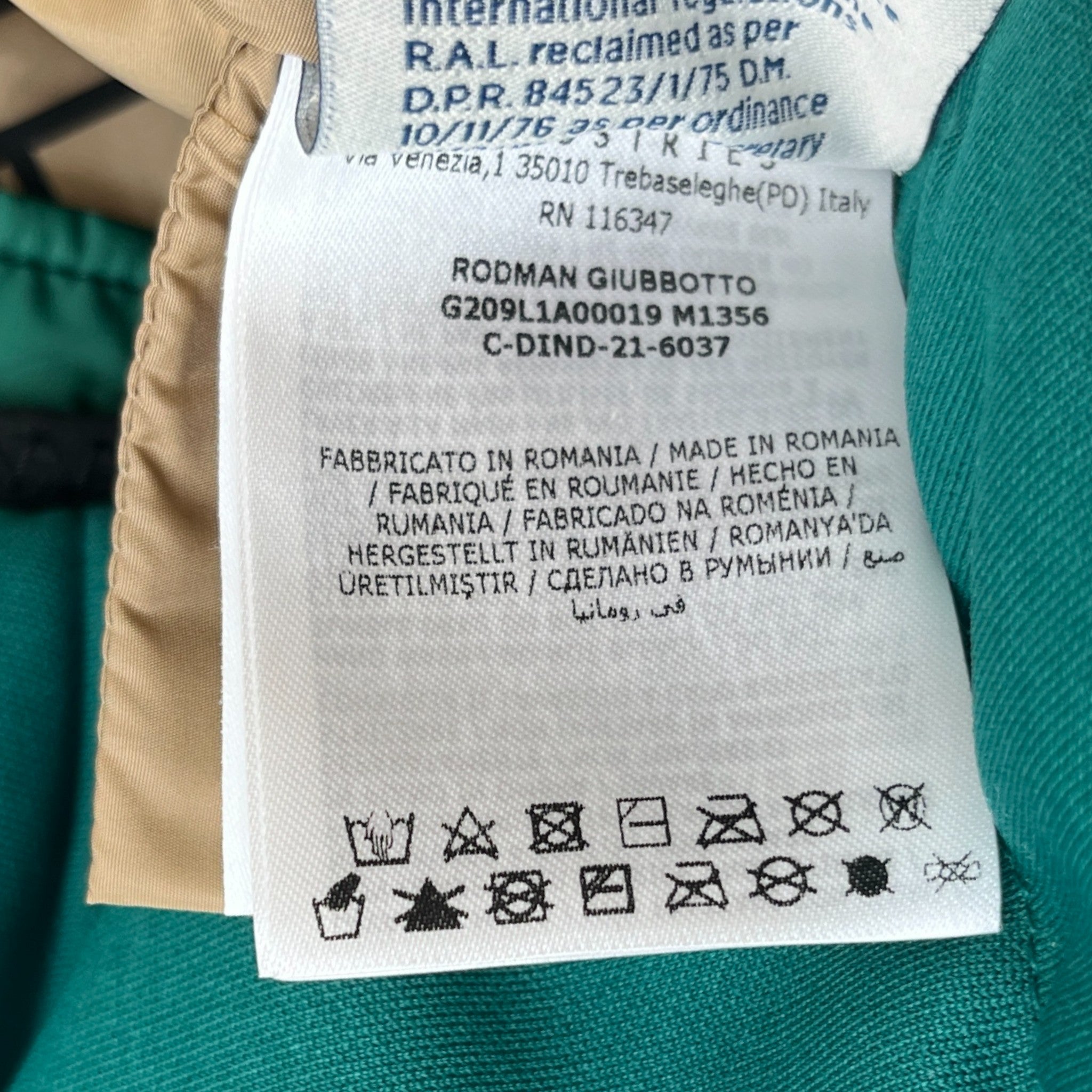 Men's X Palm Angels Rodman Down Jacket Green Size 1 / S