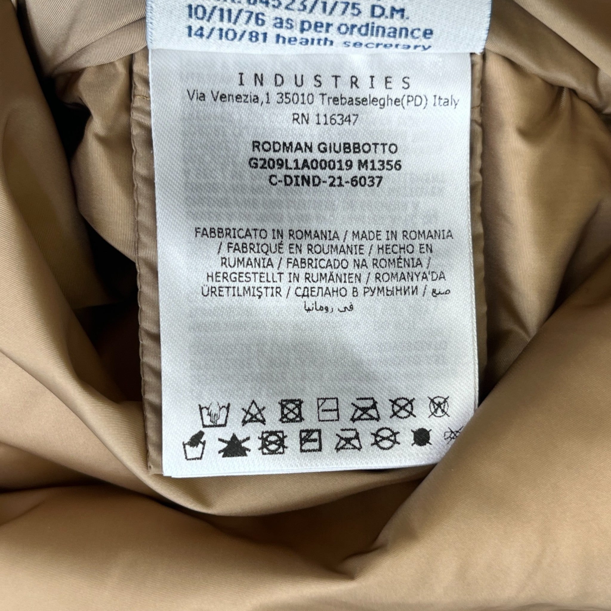 Men's X Palm Angels Rodman Down Jacket Green Size 1 / S