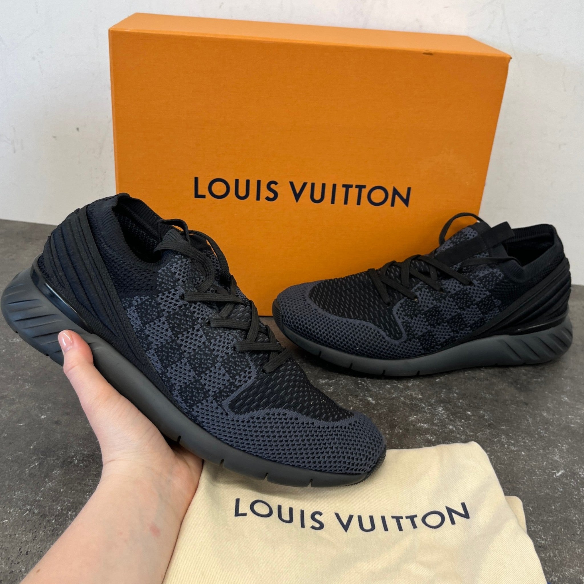 Men's Damier Fastlane Low Trainers Black Size EU 42 / UK 8