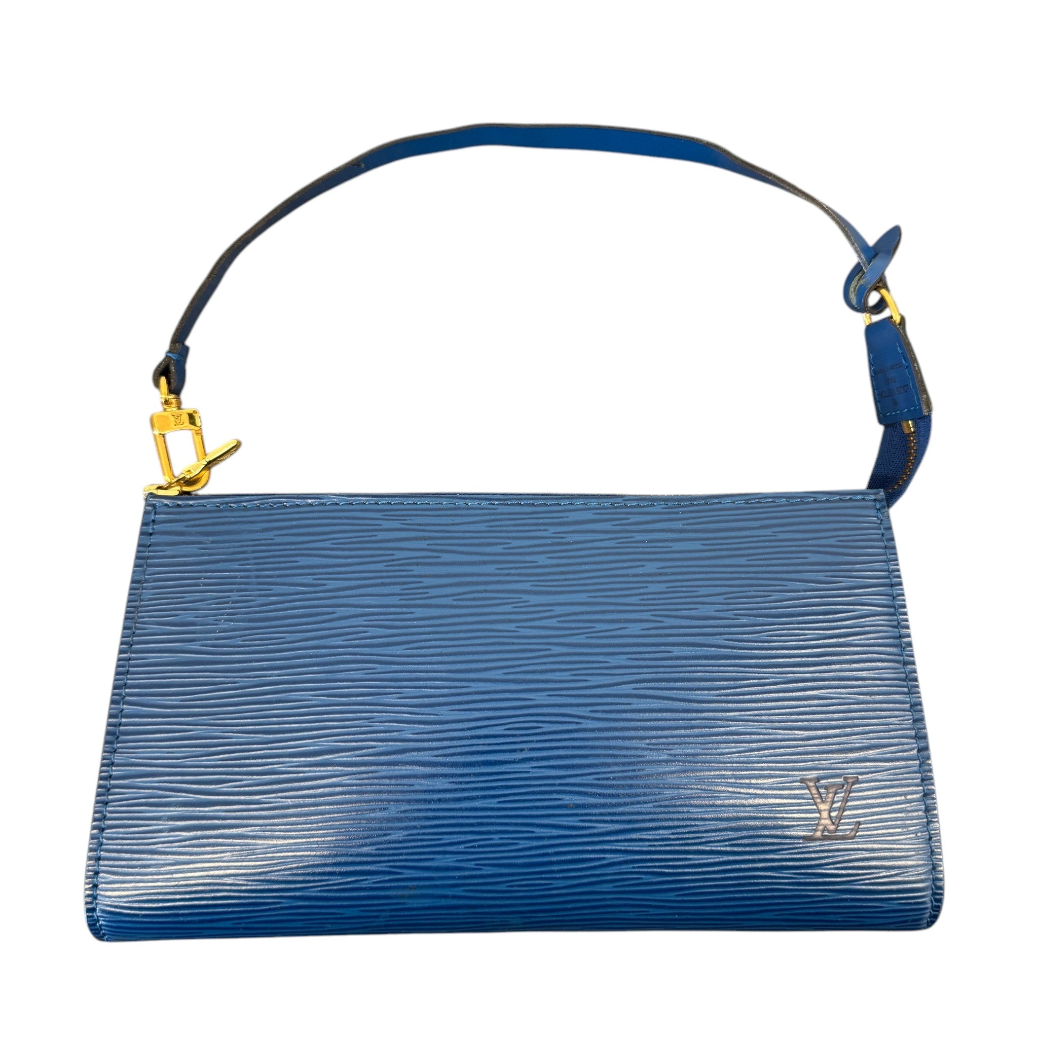 Women's Epi Leather Pochette Accessoires Bag Blue
