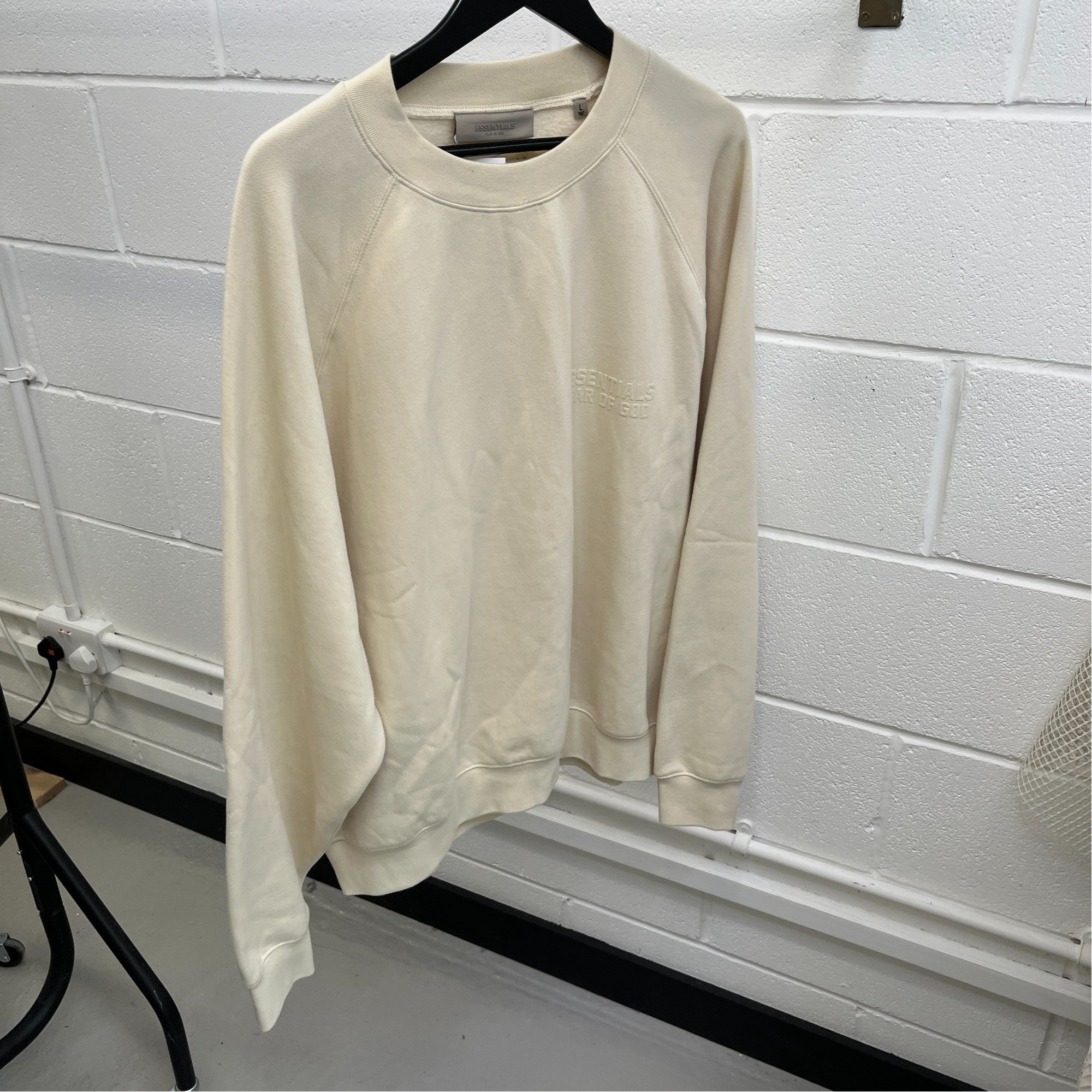 Men's Printed Logo Jumper Cream Size L