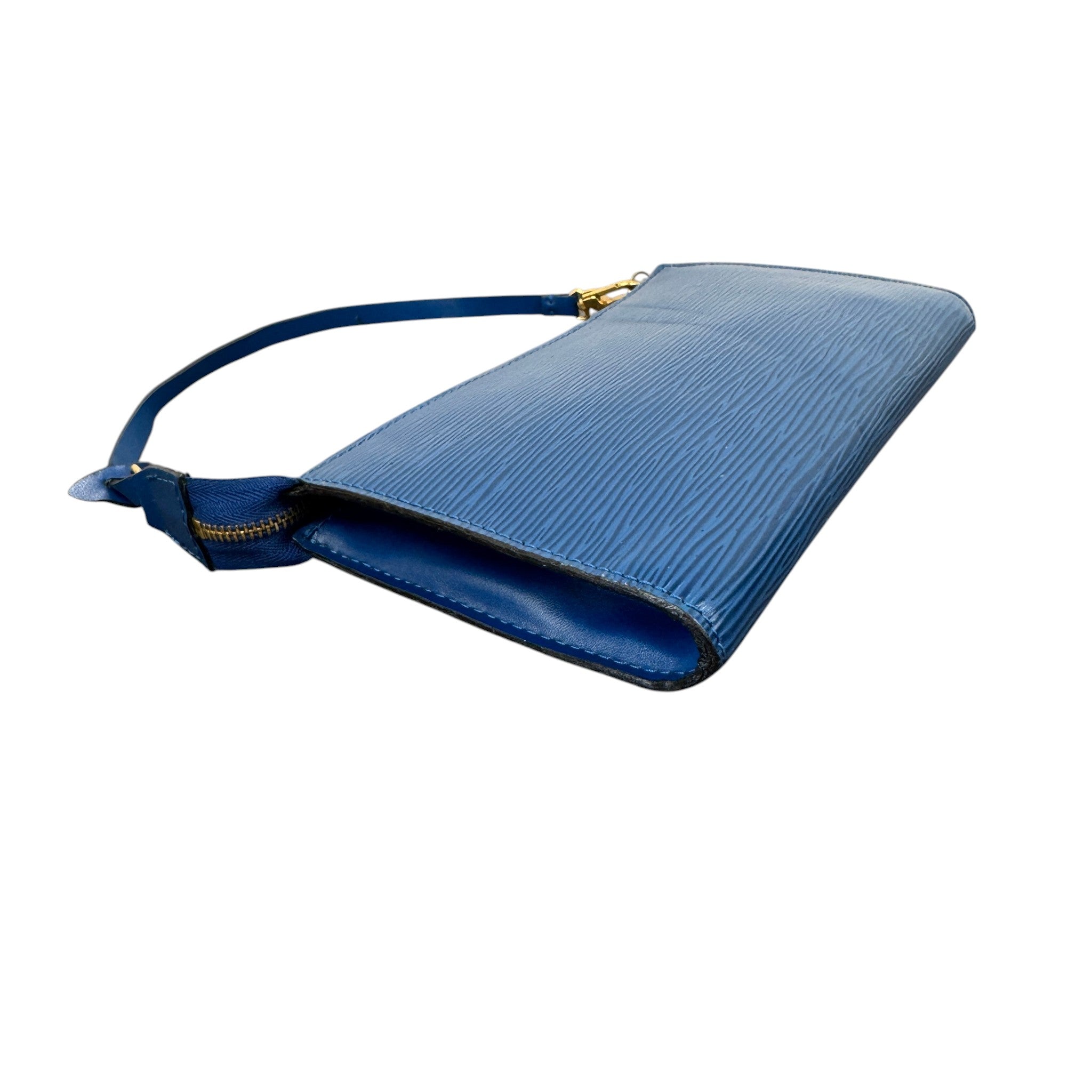 Women's Epi Leather Pochette Accessoires Bag Blue