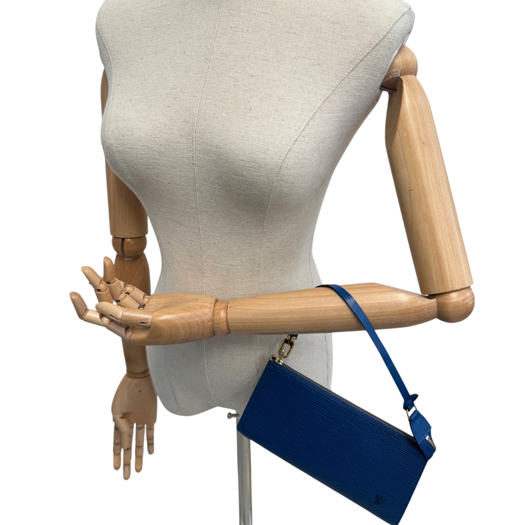 Women's Epi Leather Pochette Accessoires Bag Blue