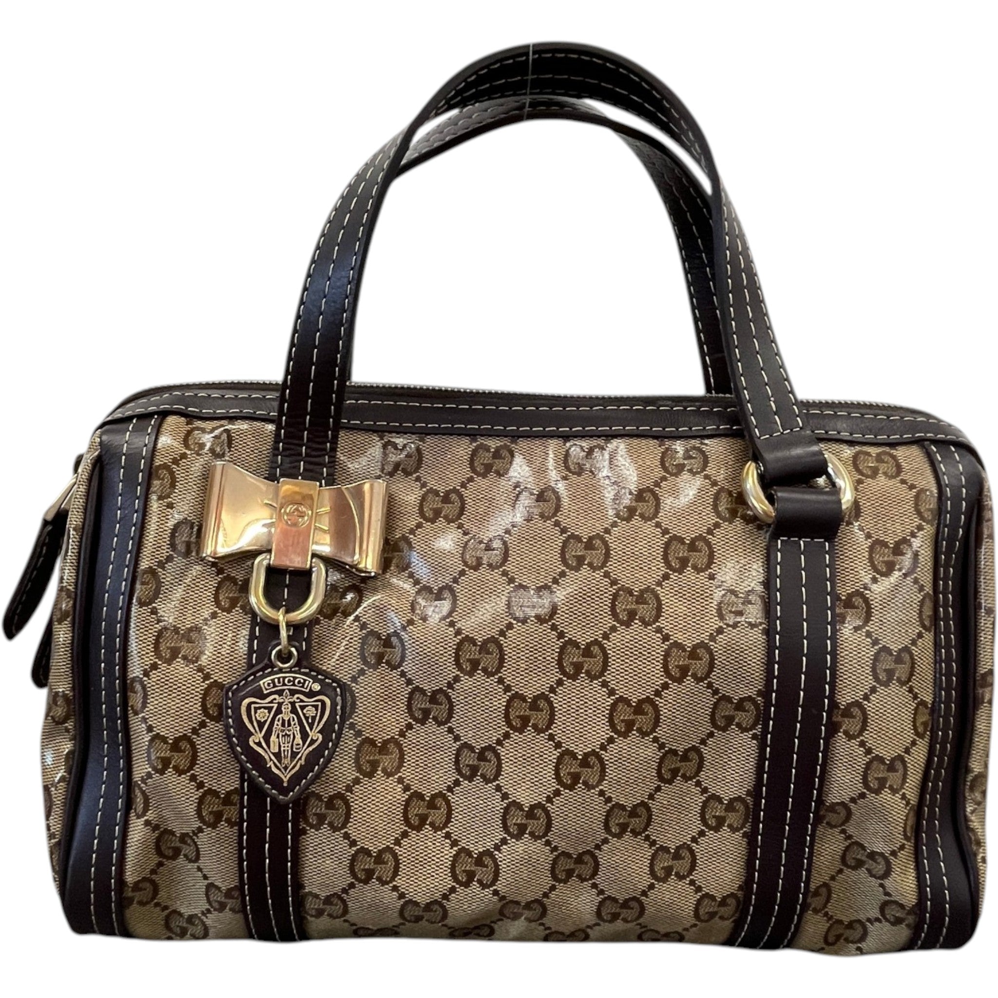 Women's Crystal Duchessa Boston Bag Beige