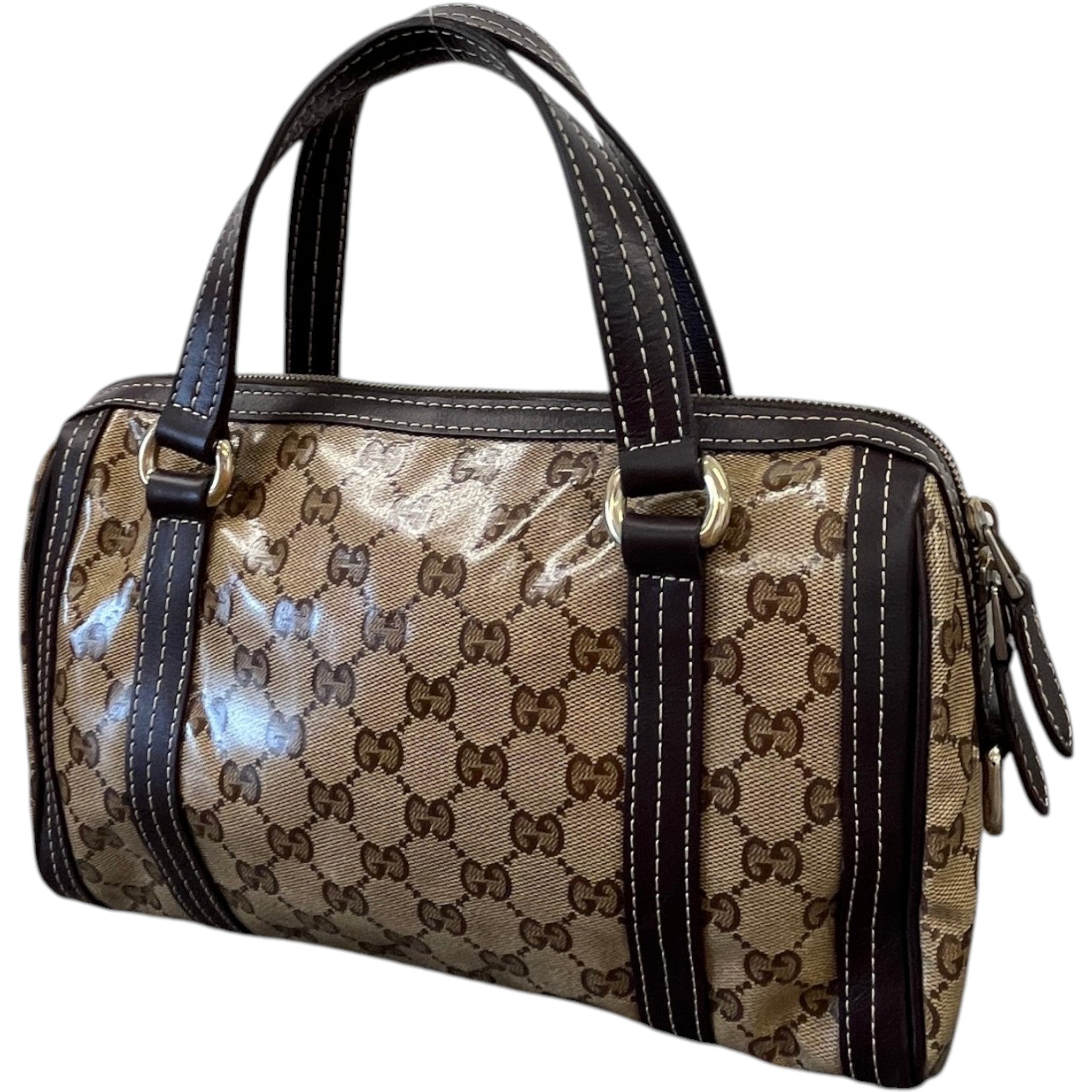 Women's Crystal Duchessa Boston Bag Beige
