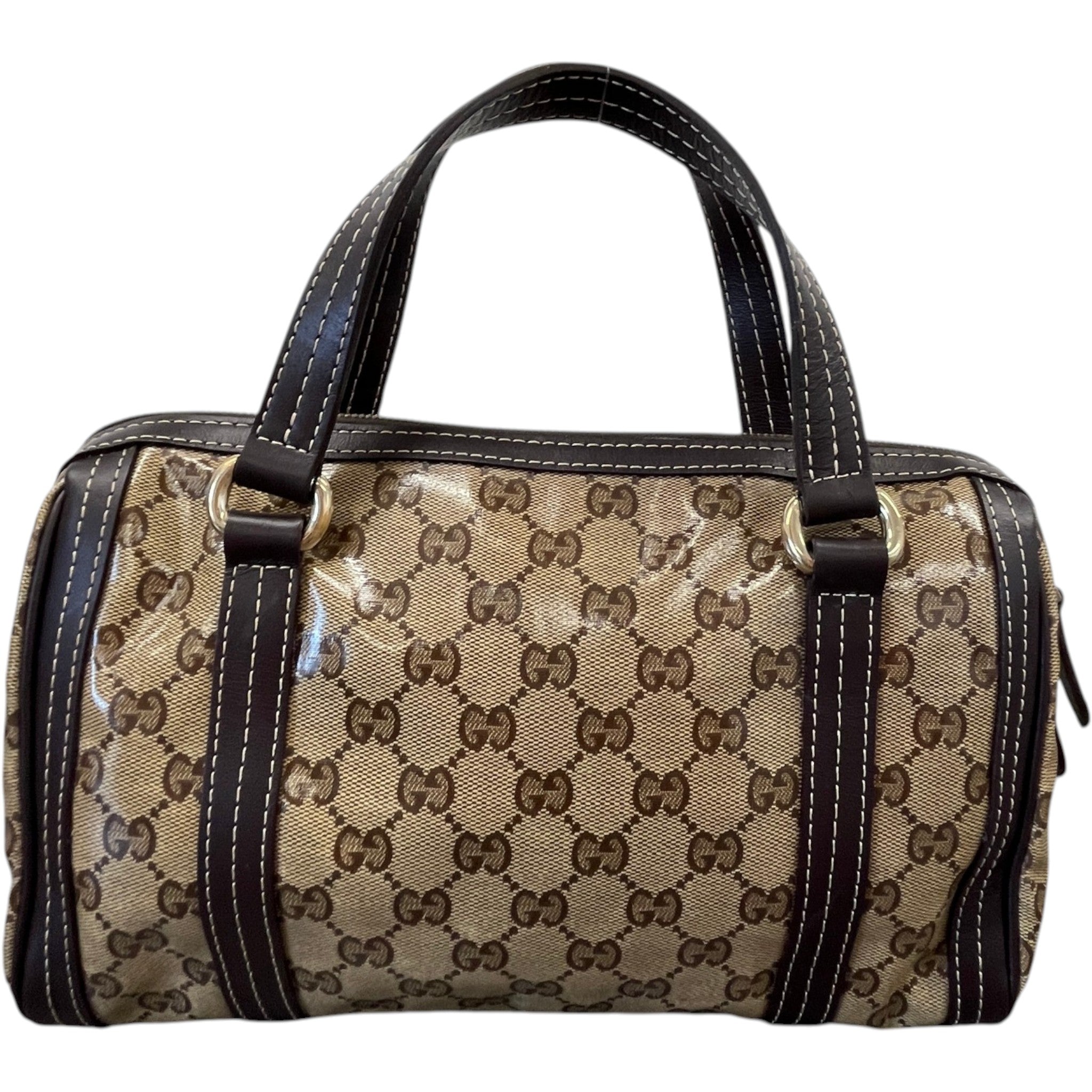 Women's Crystal Duchessa Boston Bag Beige