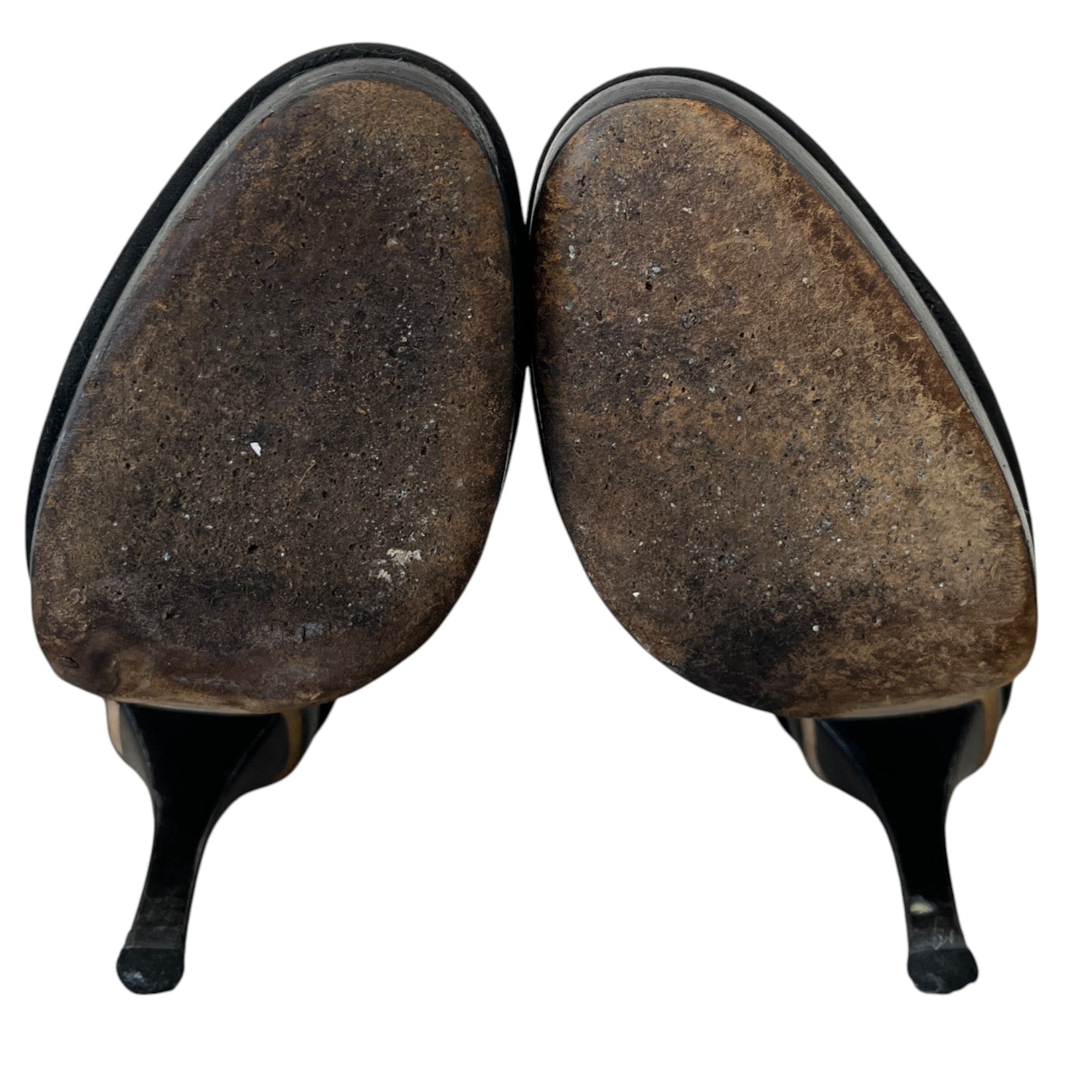 Women's Suede Ankle Strap Heels Black Size EU 38.5 / UK 5.5