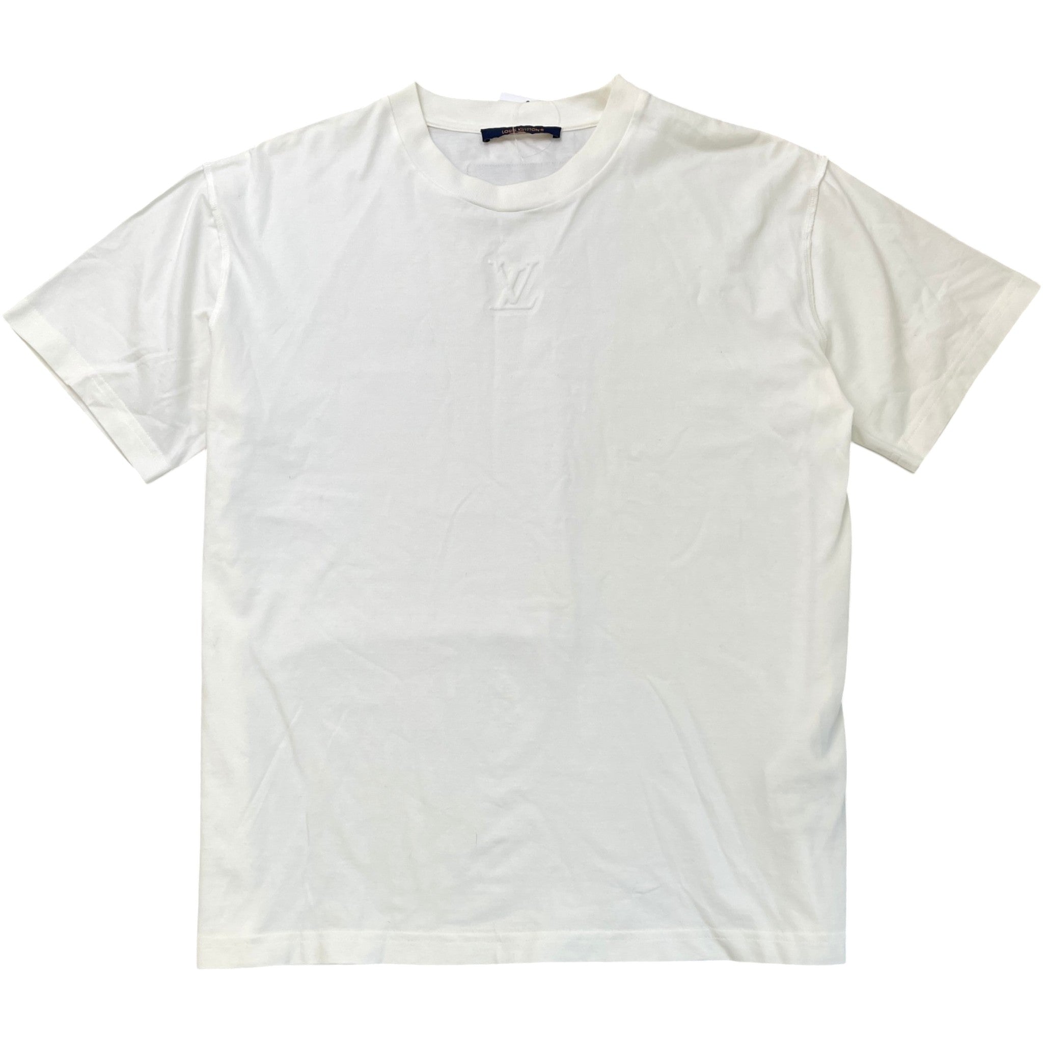 Men's Embossed Lv T-Shirt White Size M
