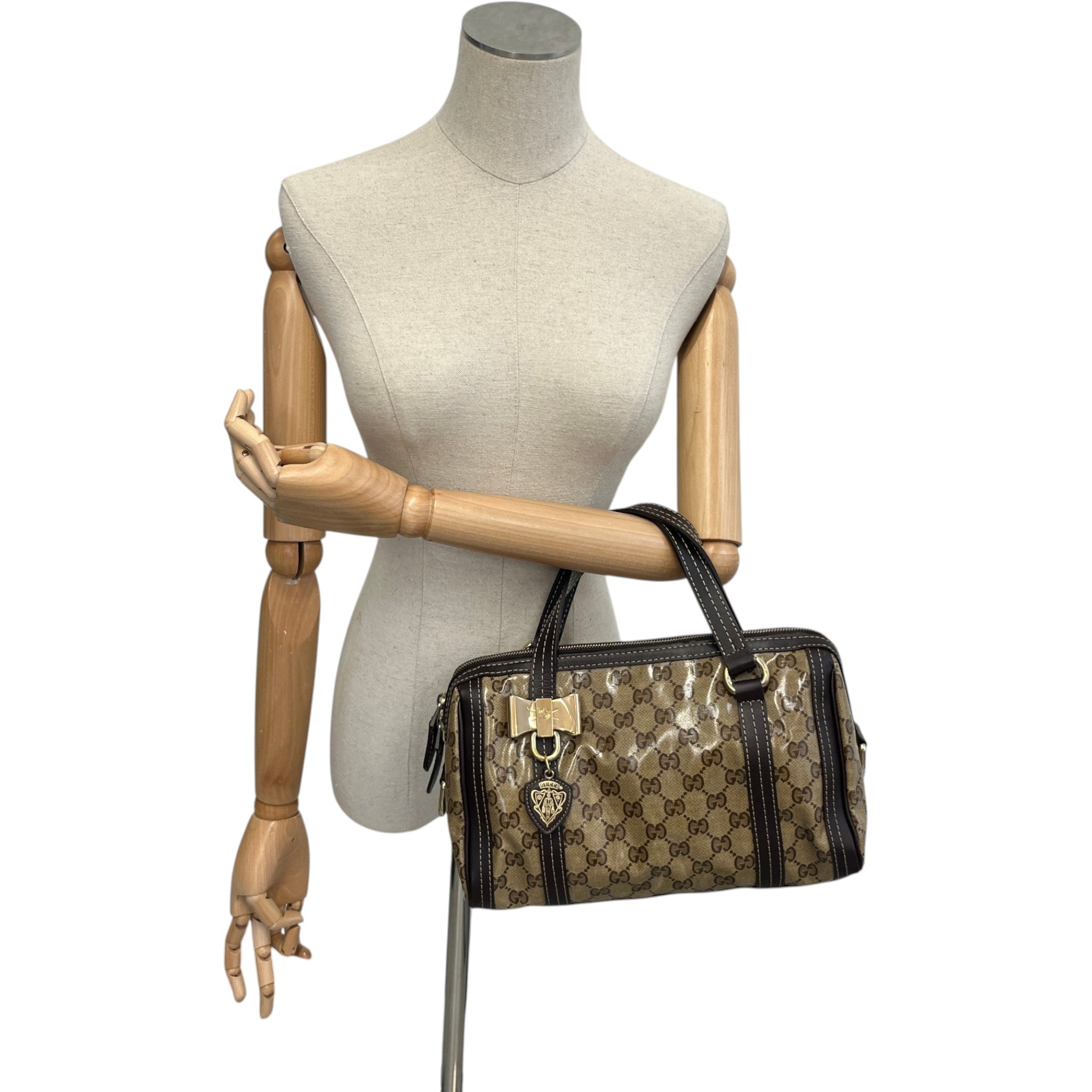 Women's Crystal Duchessa Boston Bag Beige