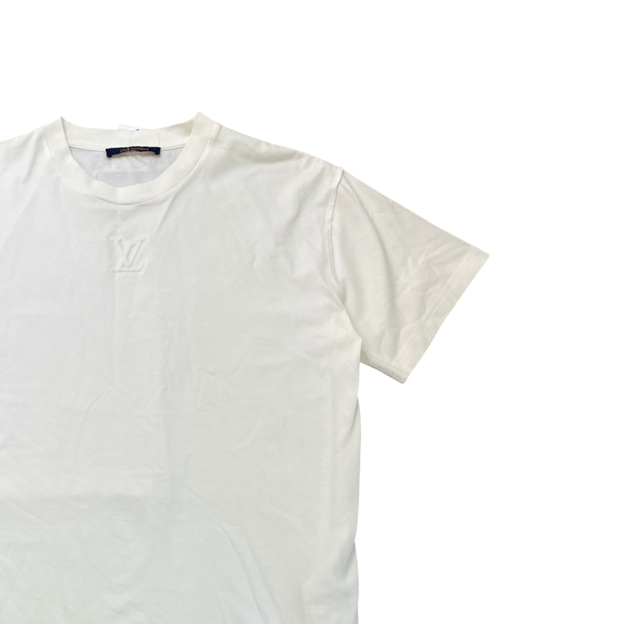 Men's Embossed Lv T-Shirt White Size M