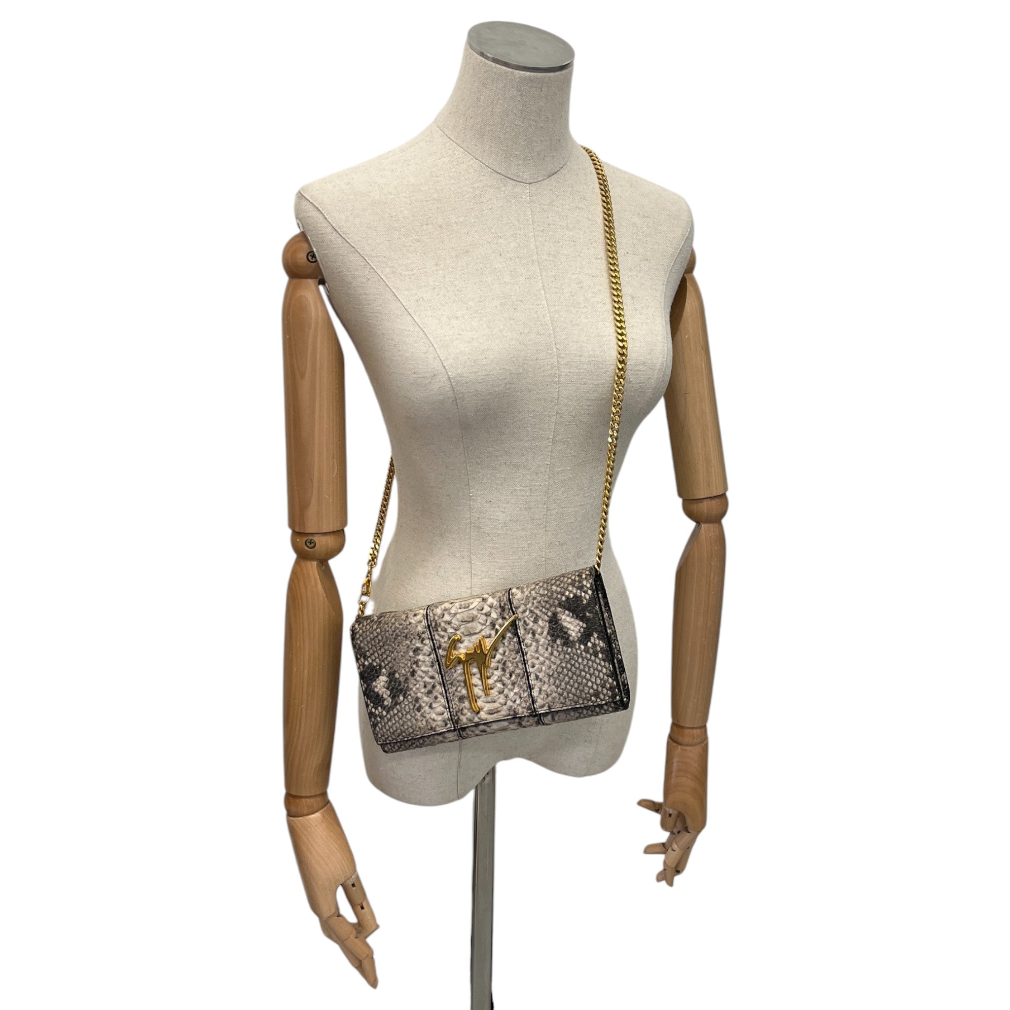 Women's Cleopatra Snake Embossed Handbag Beige