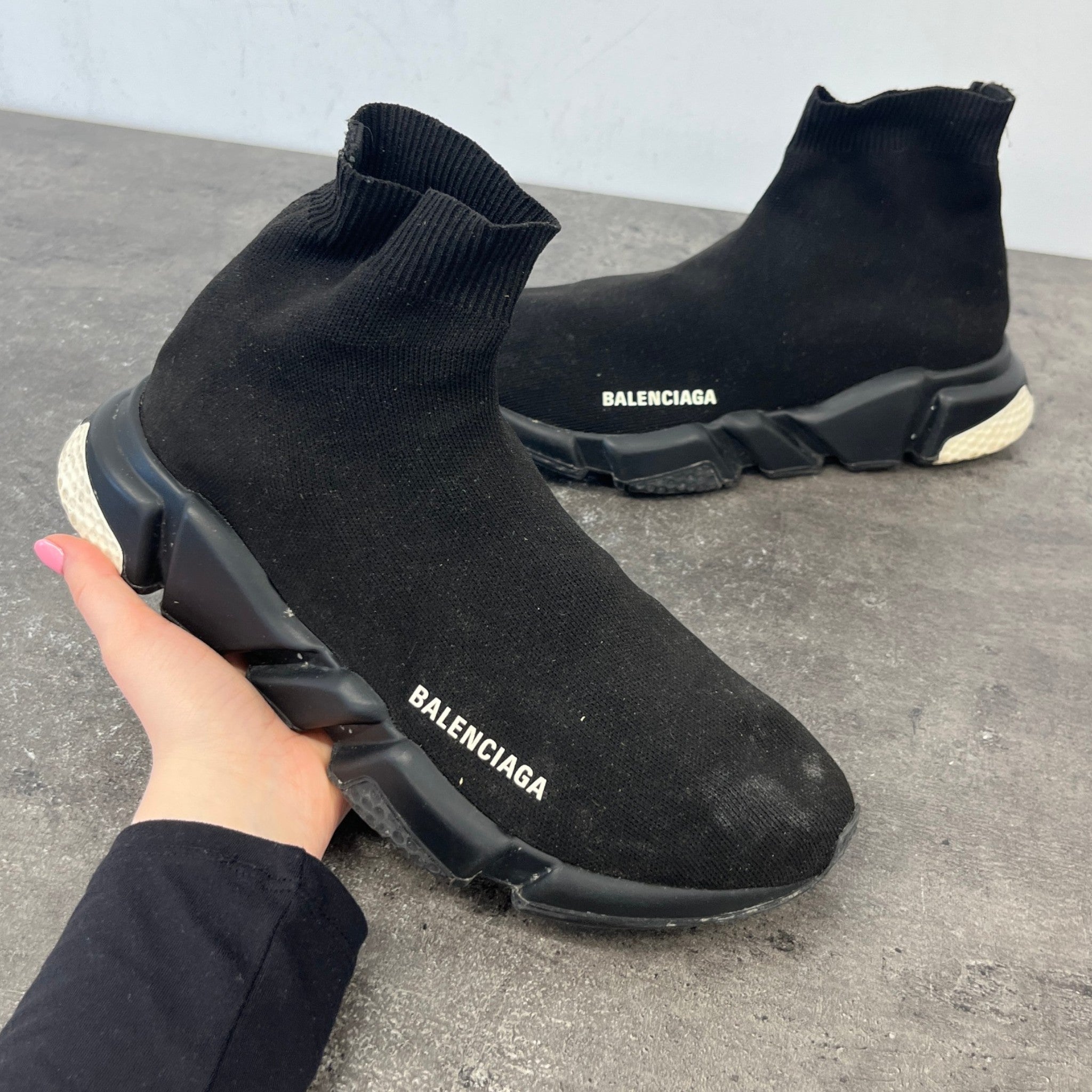 Men's Sock Runners High Trainers Black Size EU 41 / UK 7