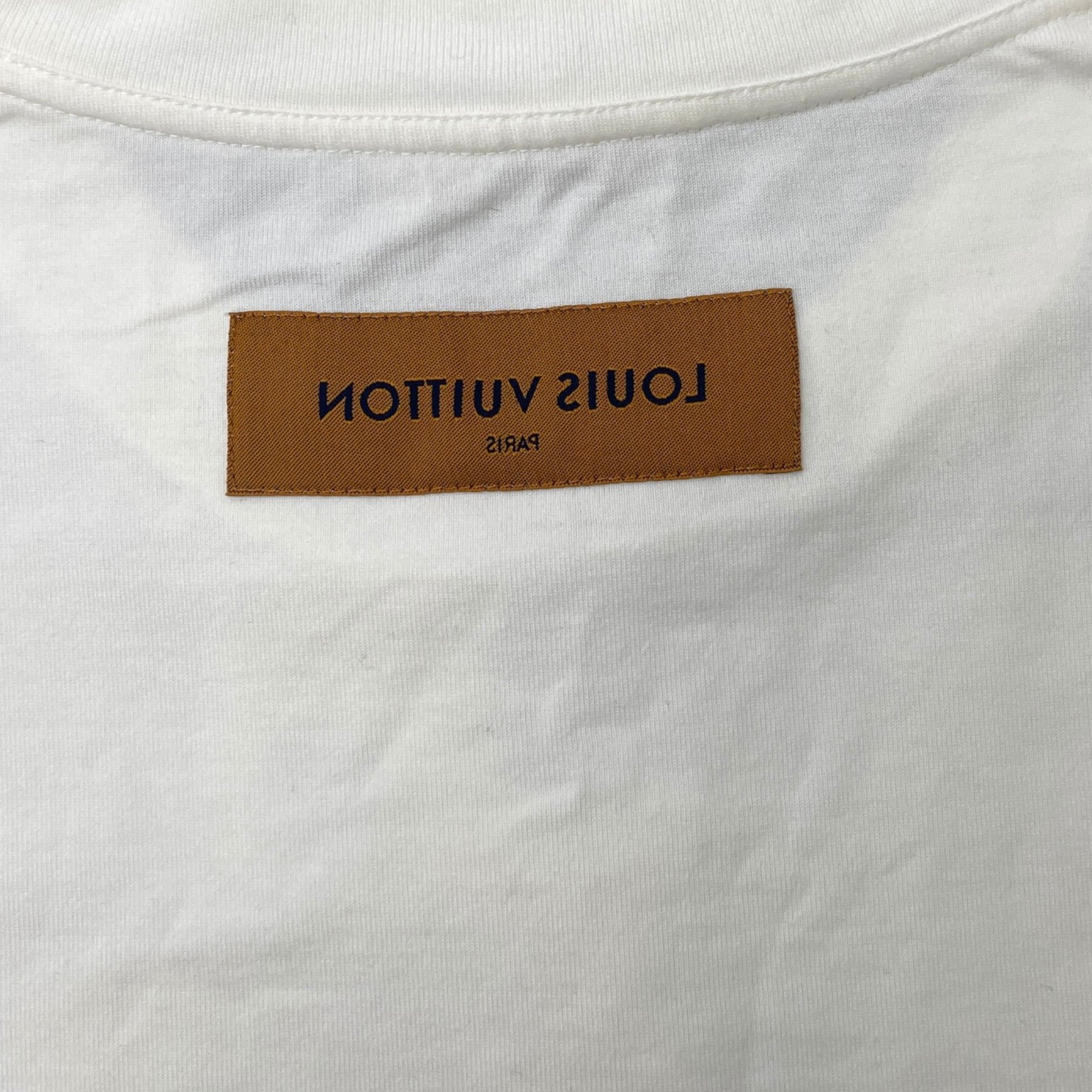 Men's Embossed Lv T-Shirt White Size M