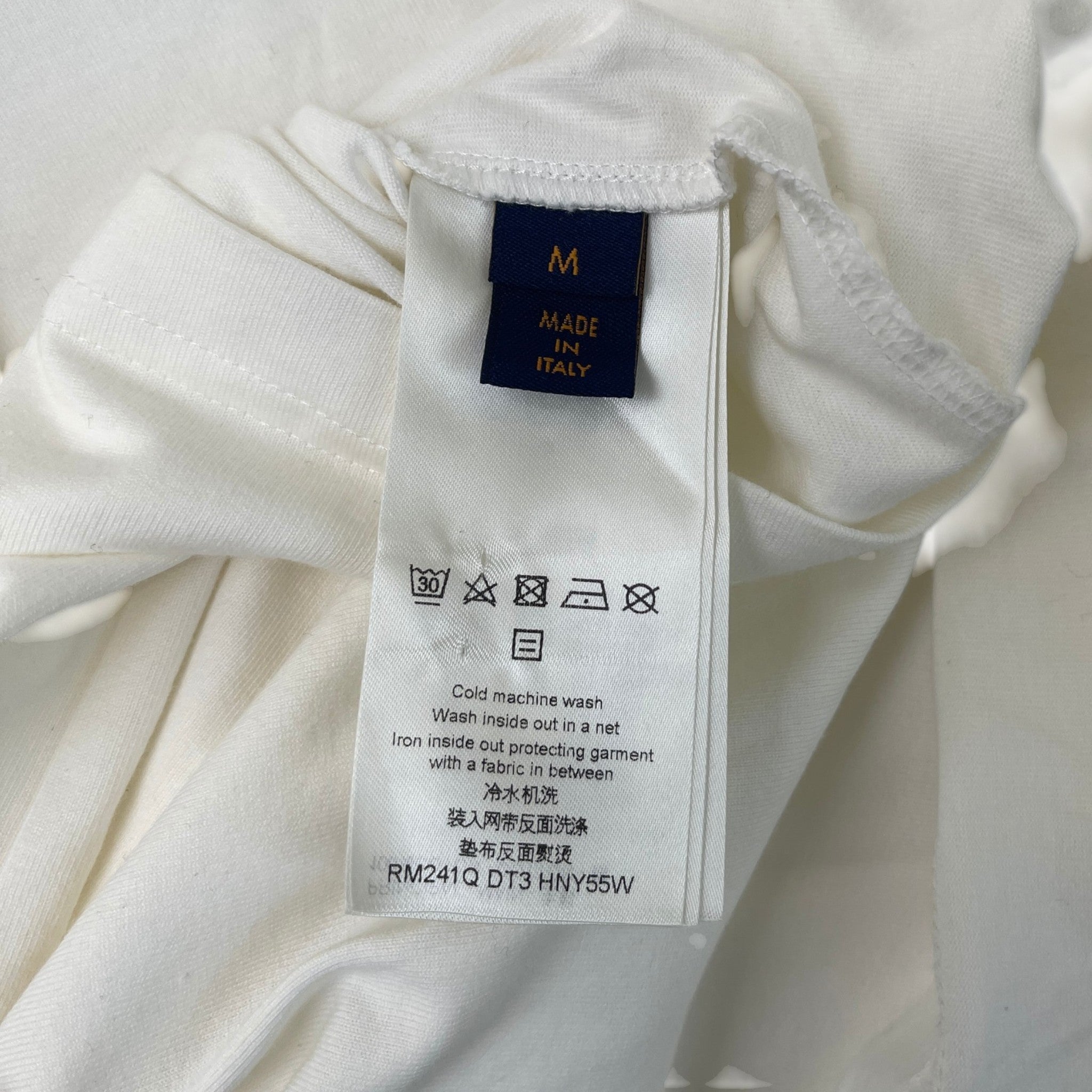 Men's Embossed Lv T-Shirt White Size M